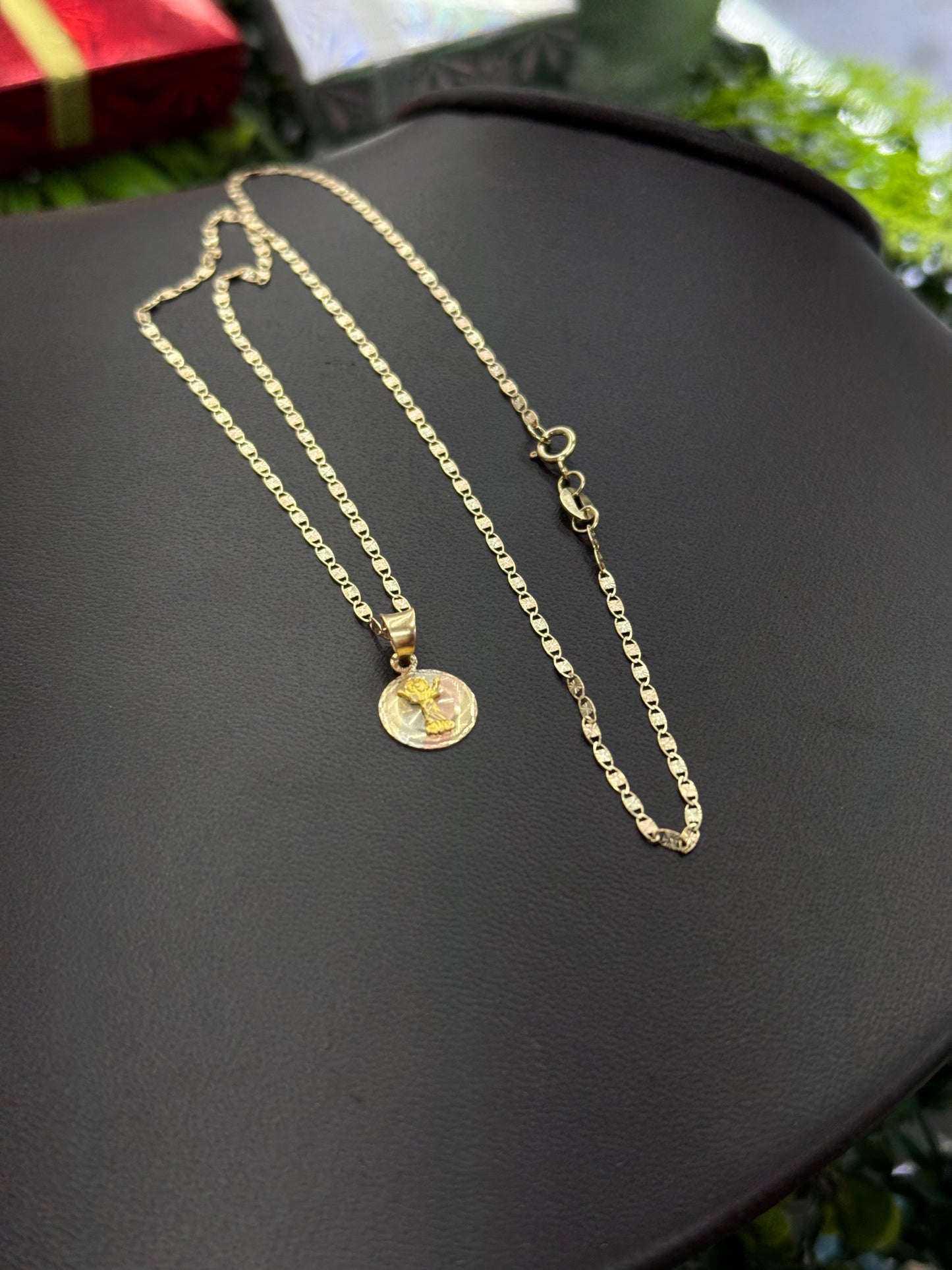 Baby Jesus Necklace 14K Gold Tri Color