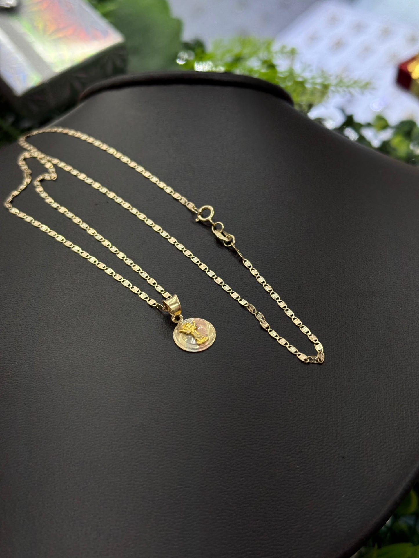 Baby Jesus Necklace 14K Gold Tri Color