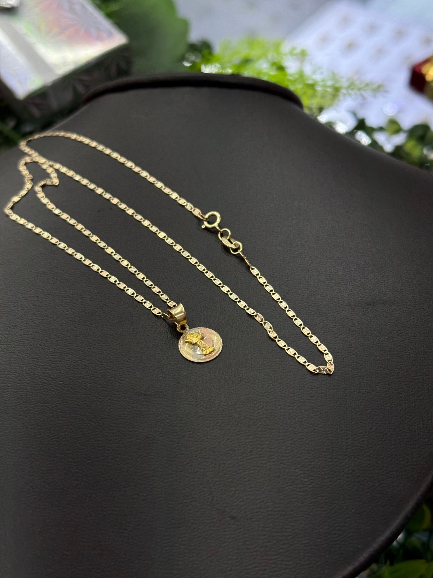 Baby Jesus Necklace 14K Gold Tri Color