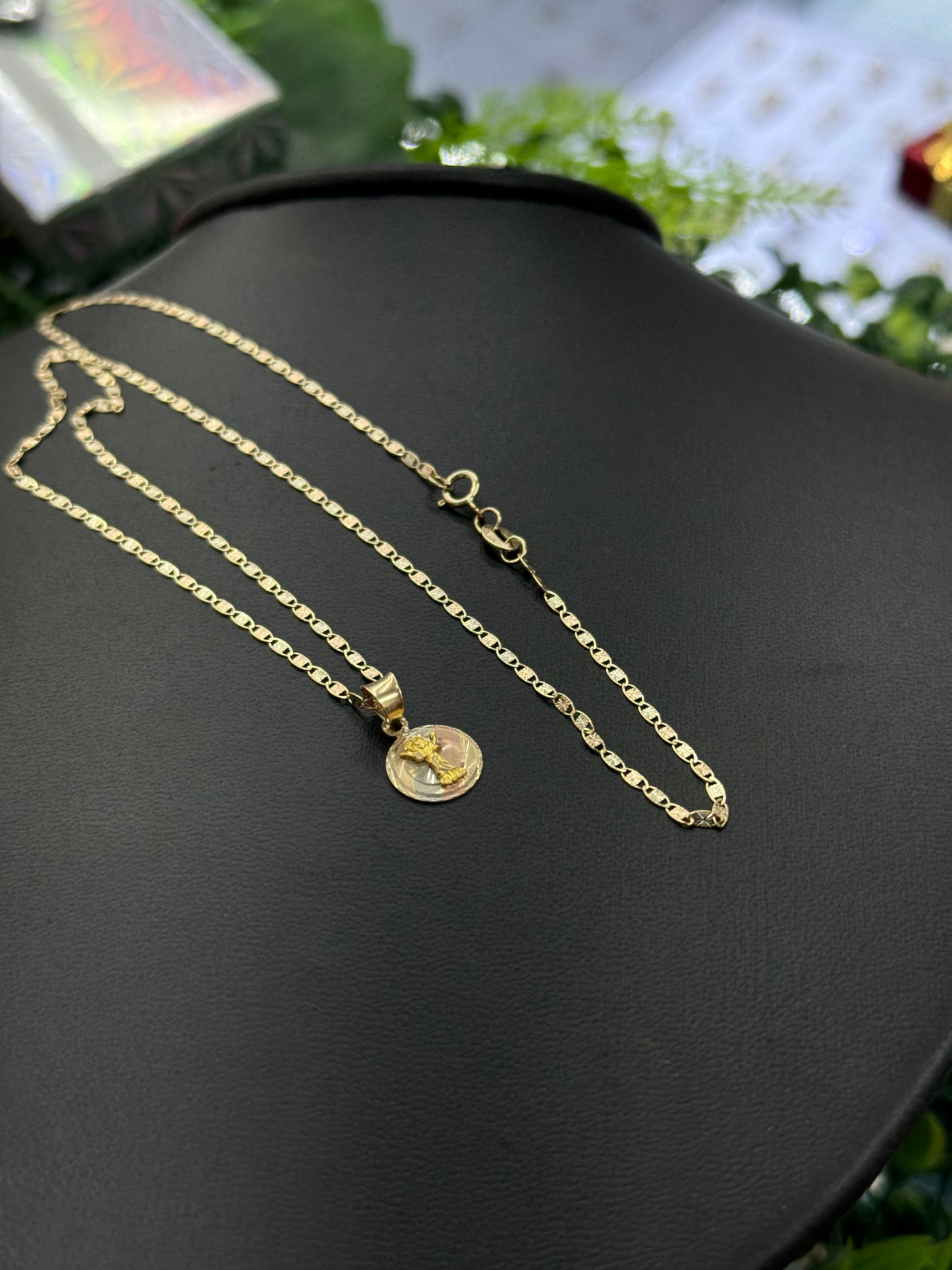 Baby Jesus Necklace 14K Gold Tri Color