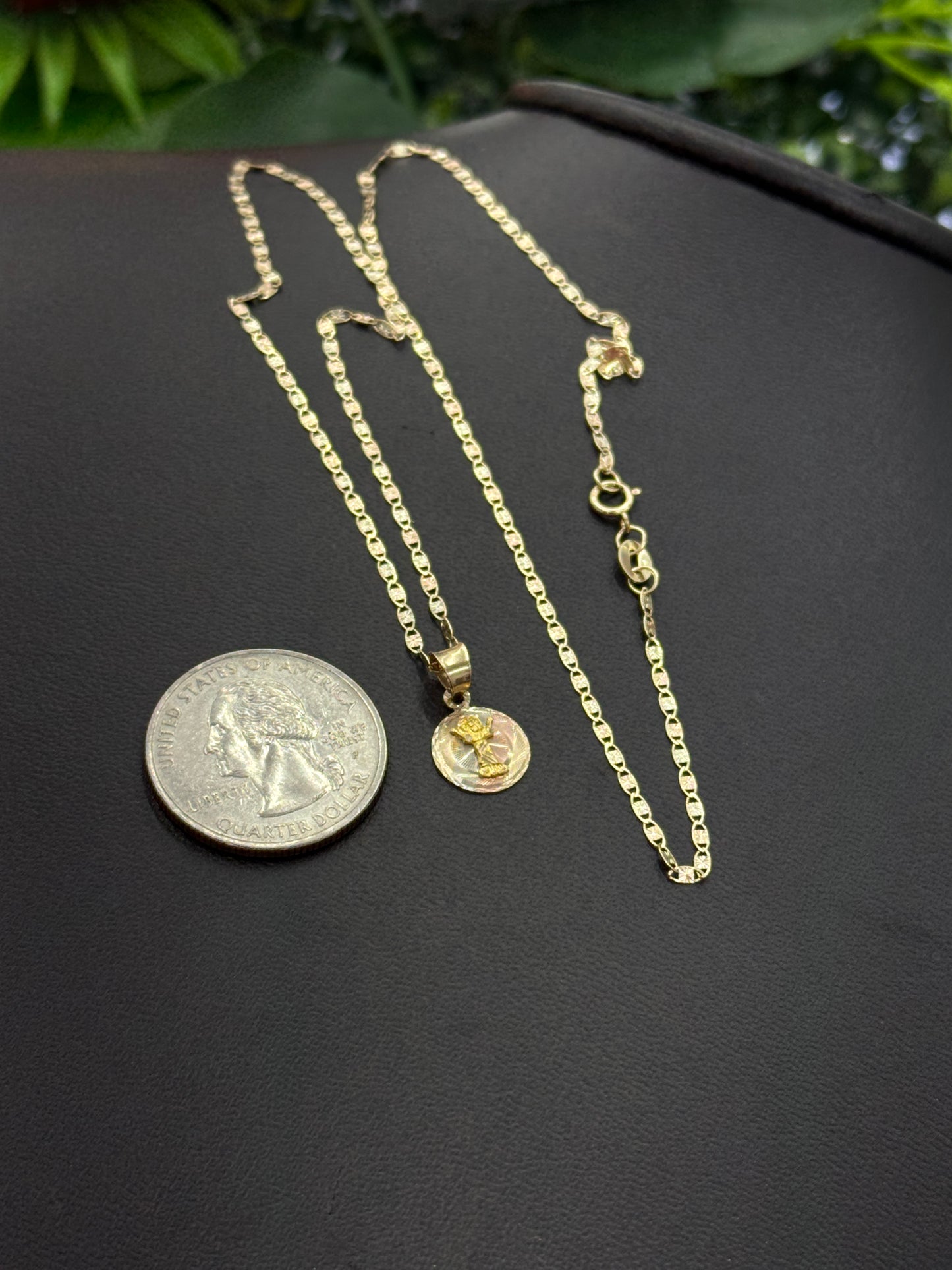 Baby Jesus Necklace 14K Gold Tri Color