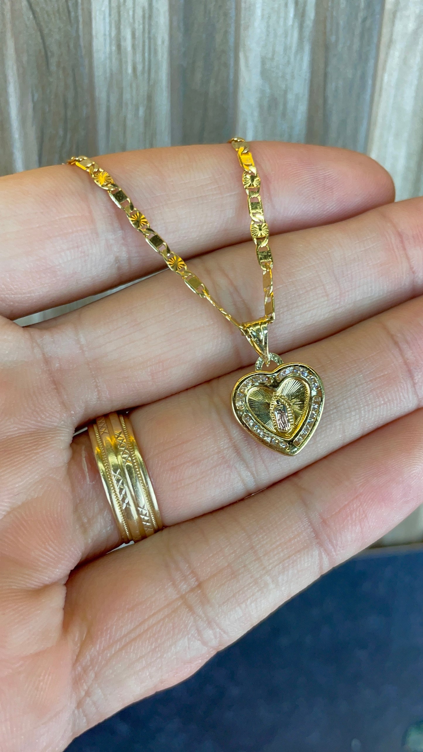 Heart Virgen de Guadalupe CZ Valentino Bracelet for Babies