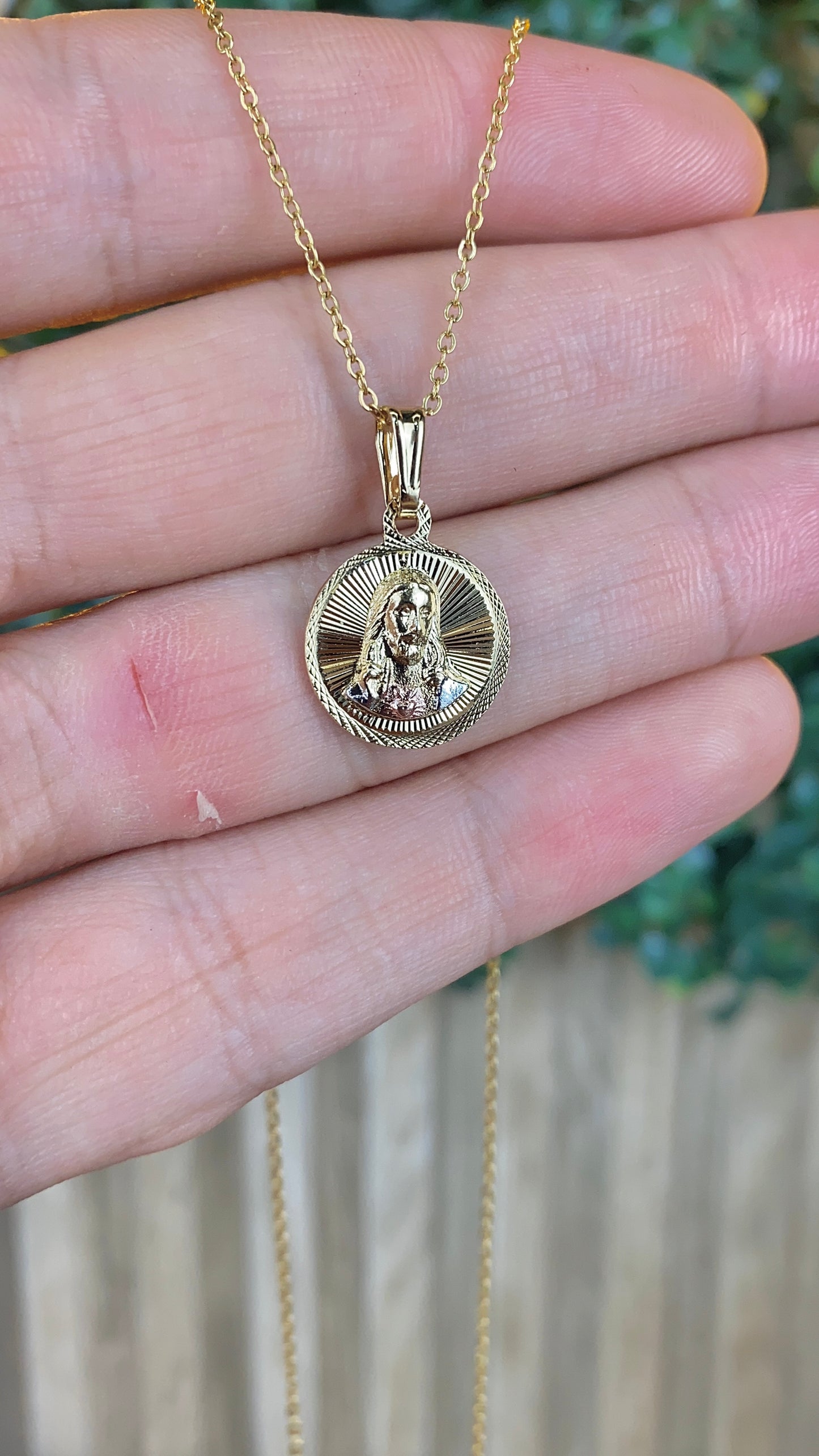 Jesus Sacred Heart Necklace 17"