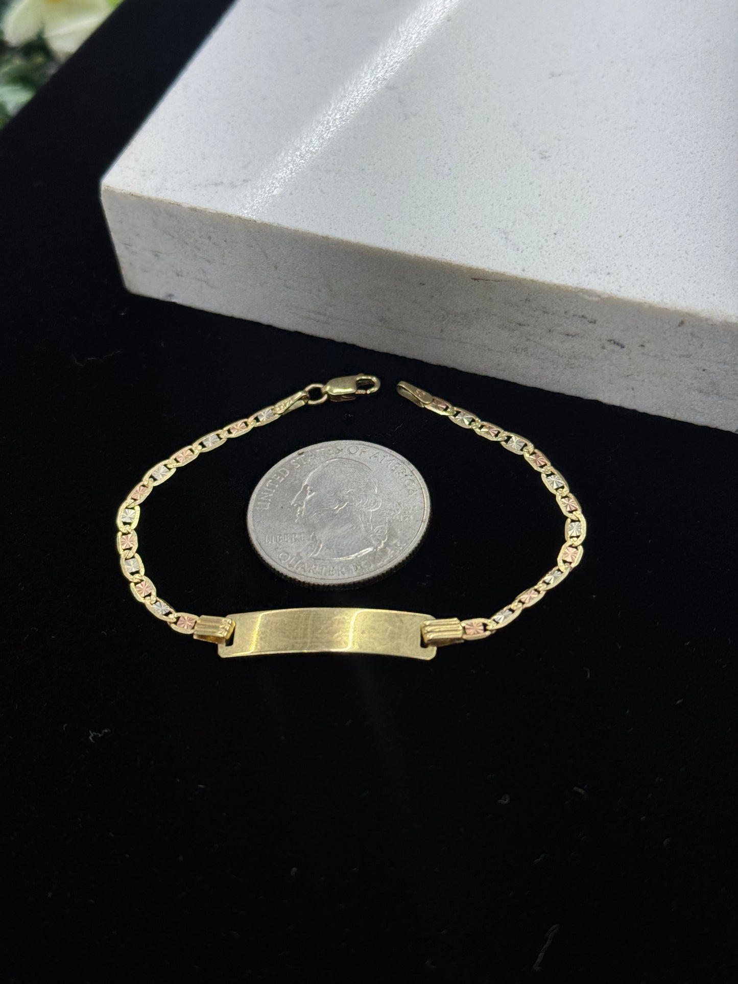 14K Gold Baby ID Bracelet 6.25 INCH