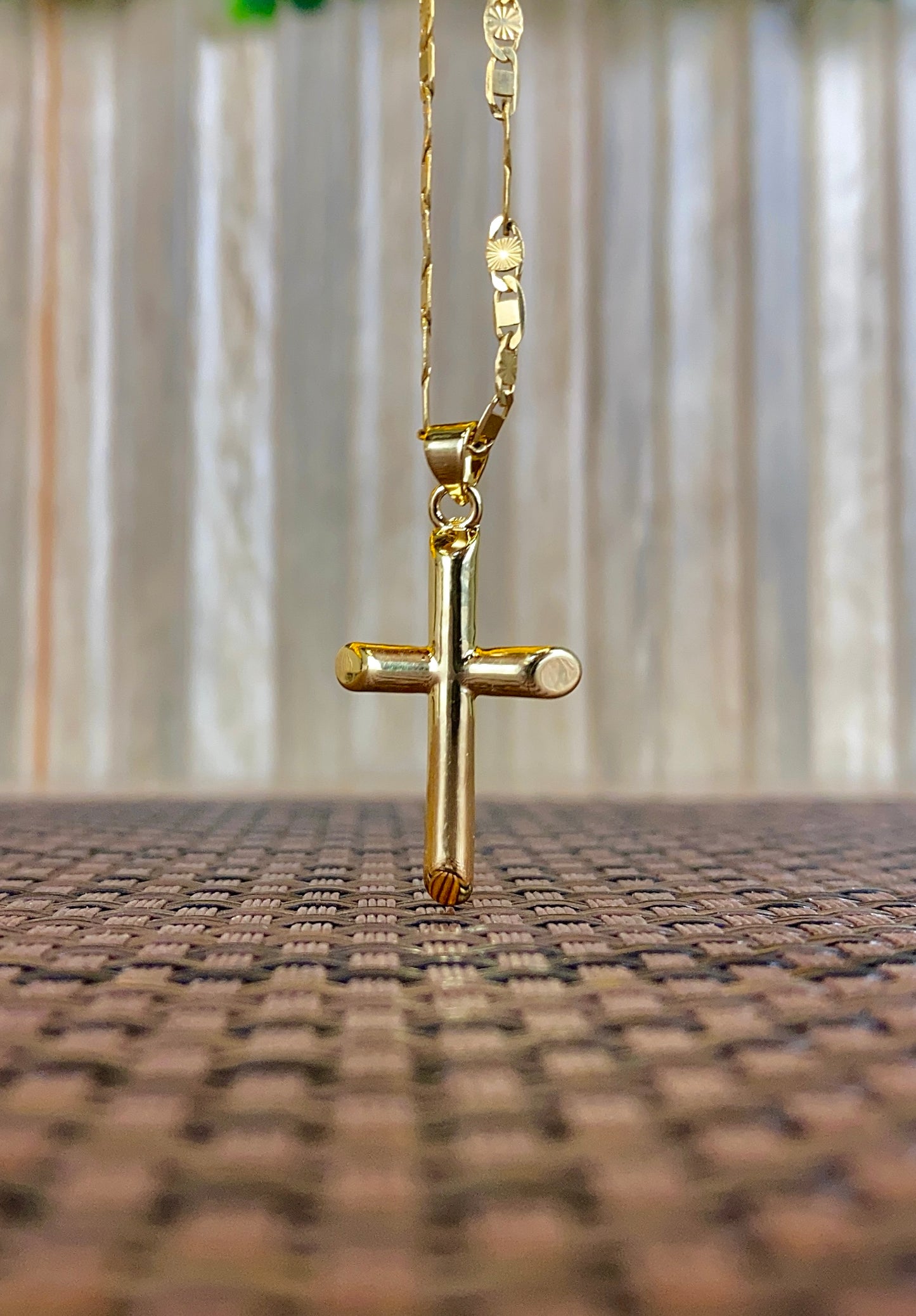 Cross Necklace Valentino Chain 30x18mm Gold Filled