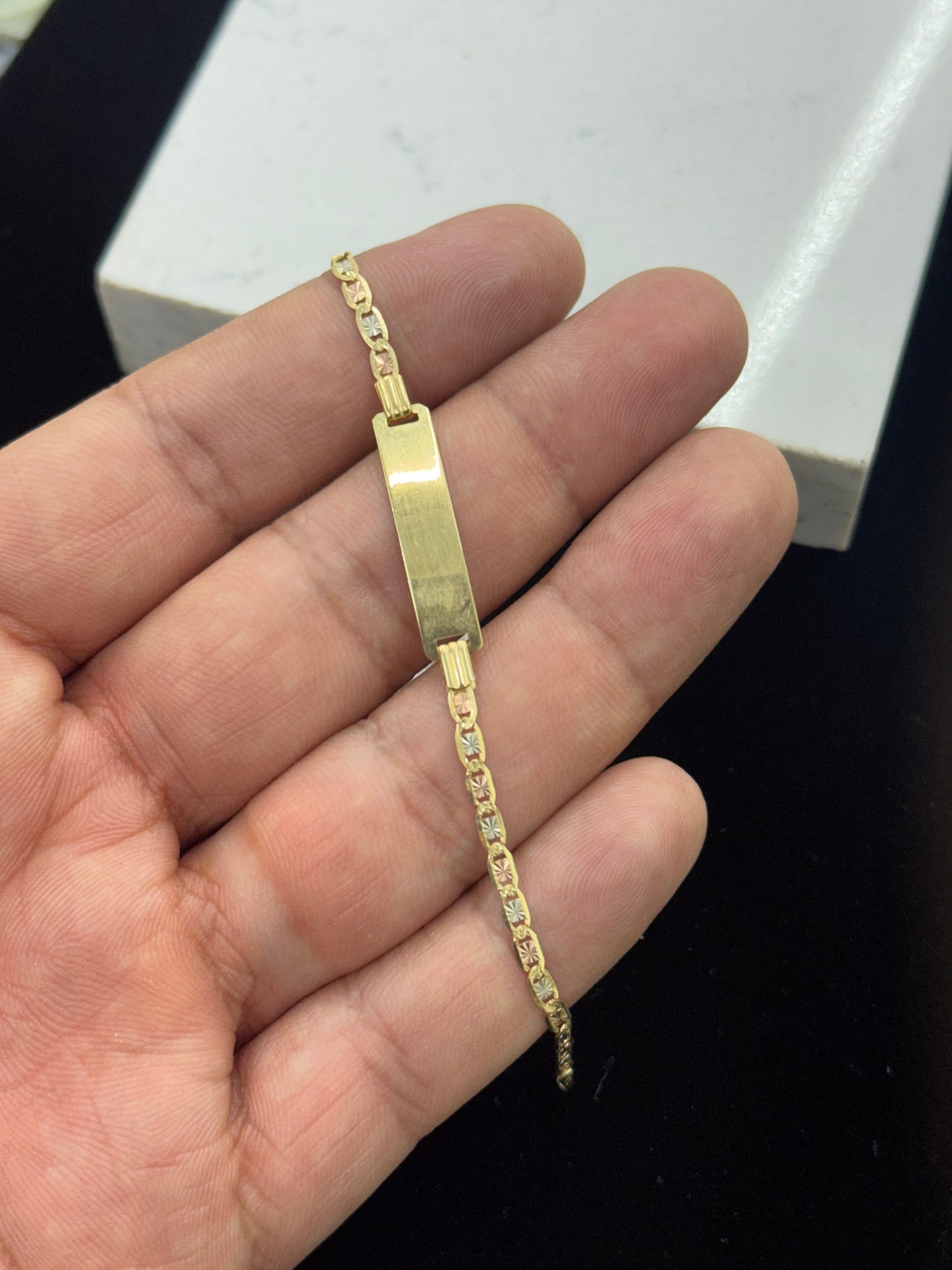 14K Gold Baby ID Bracelet 6.25 INCH