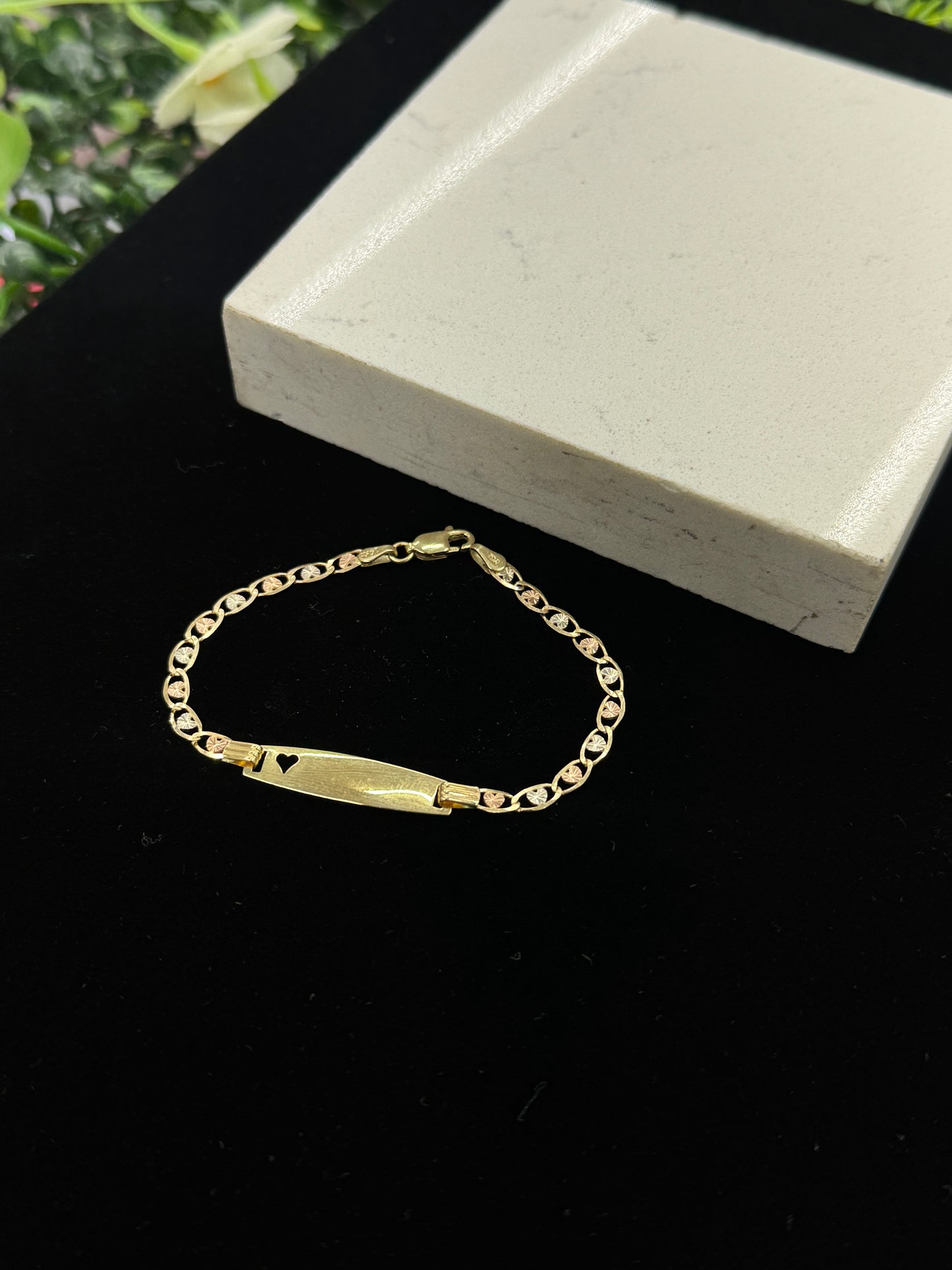 Heart Baby ID Bracelet 14K Gold 6.25 INCH