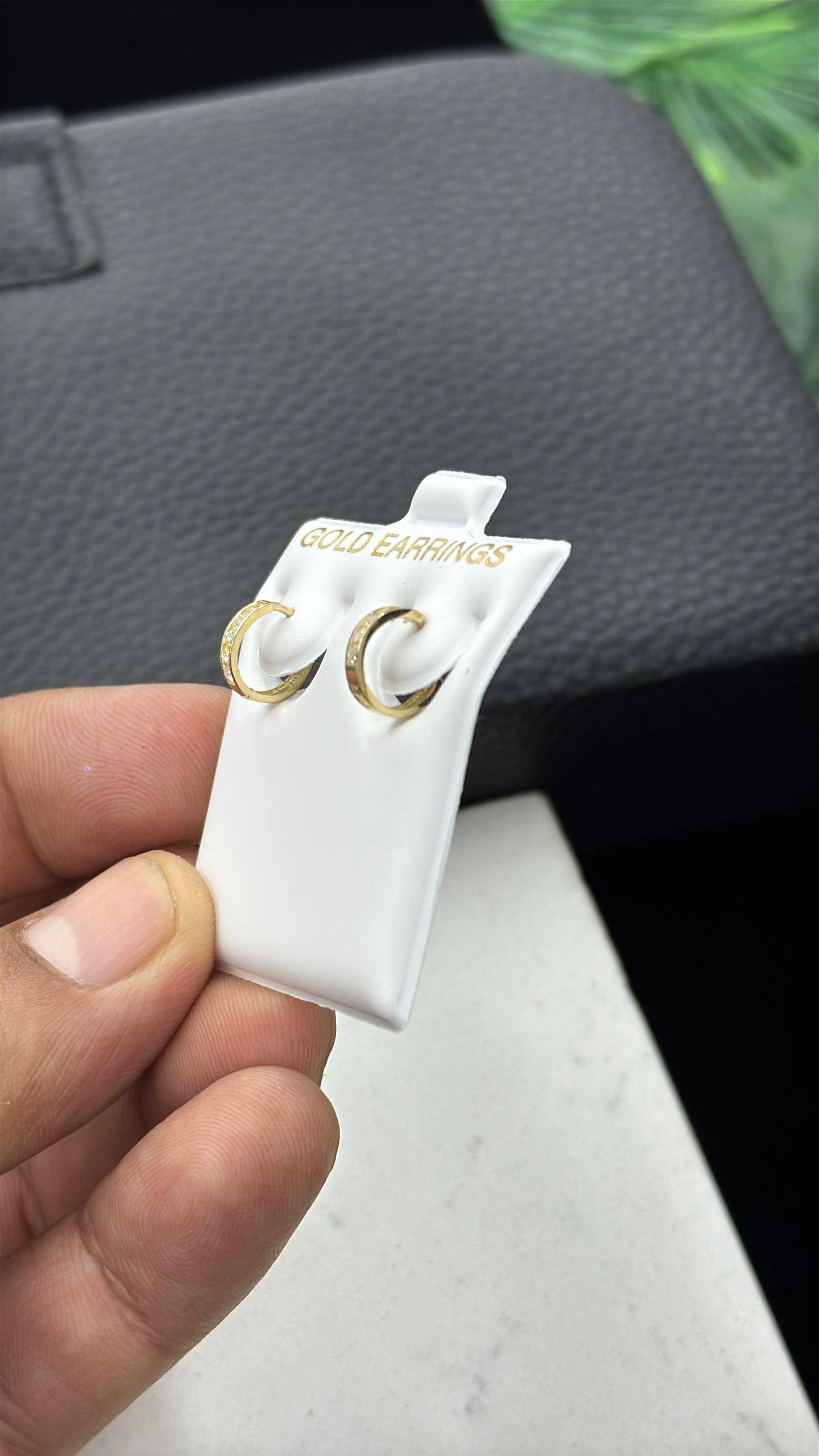 10K Yellow Gold Huggies Earrings 9x9mm