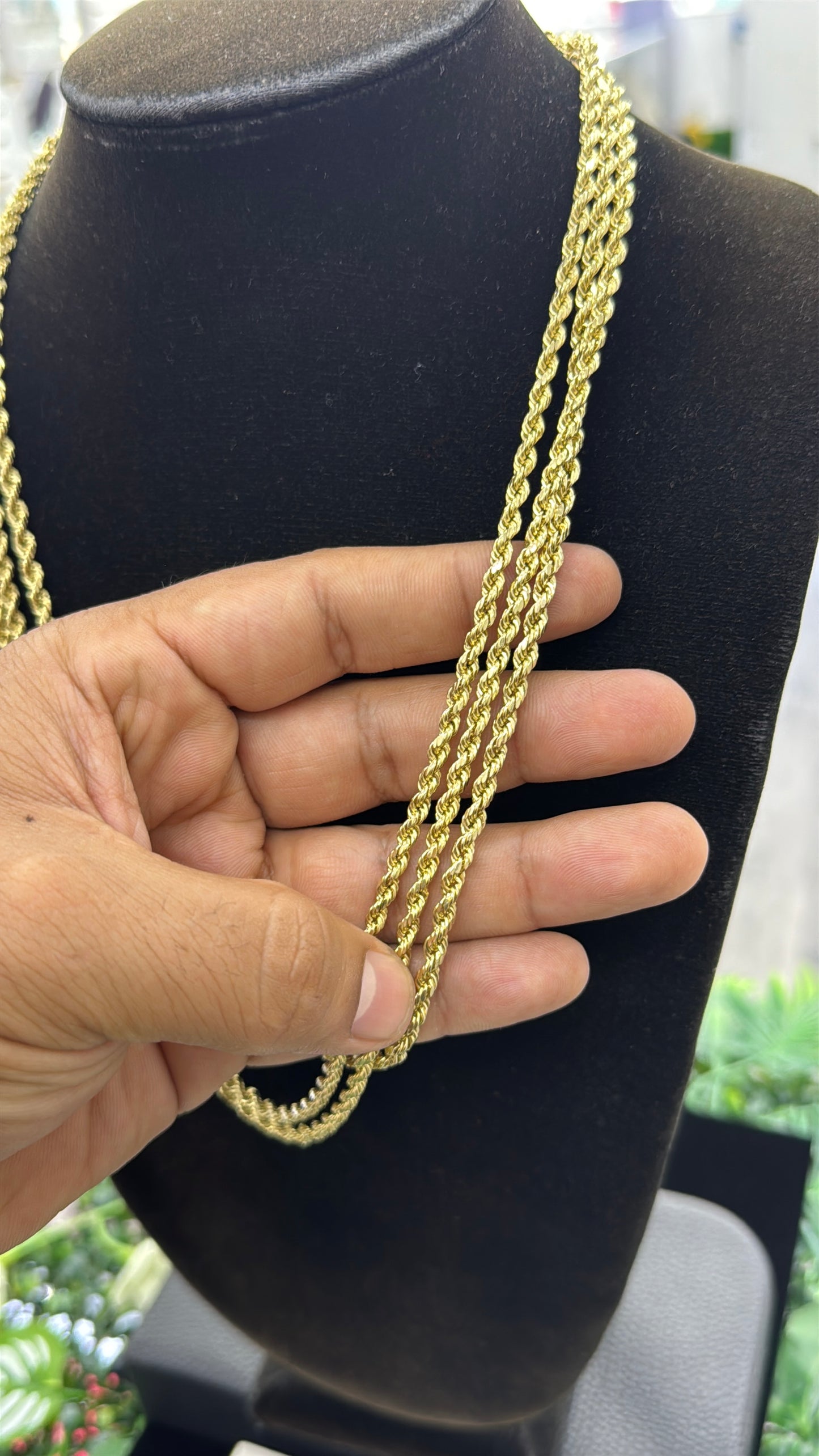 3.5mm Rope Chain Necklace 14K Yellow Gold