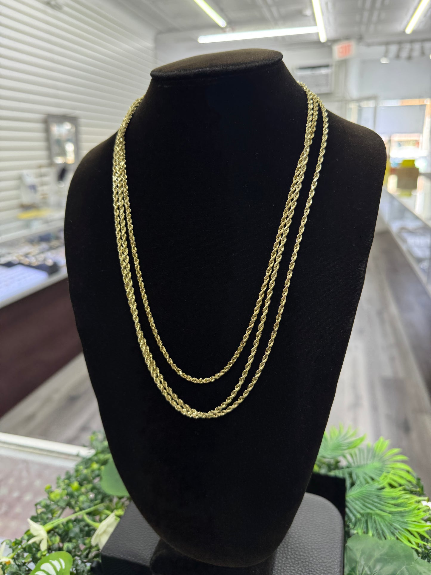 2.5mm Rope Chain Necklace 14K Yellow Gold