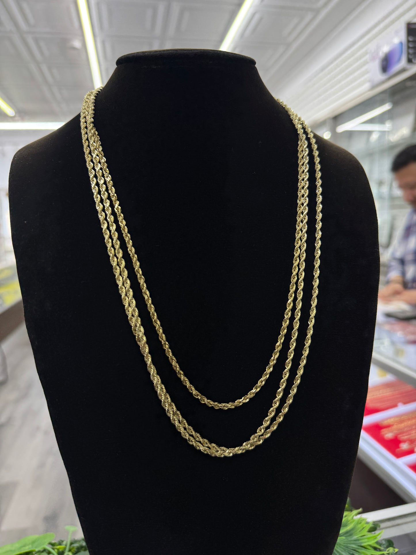 2.5mm Rope Chain Necklace 14K Yellow Gold