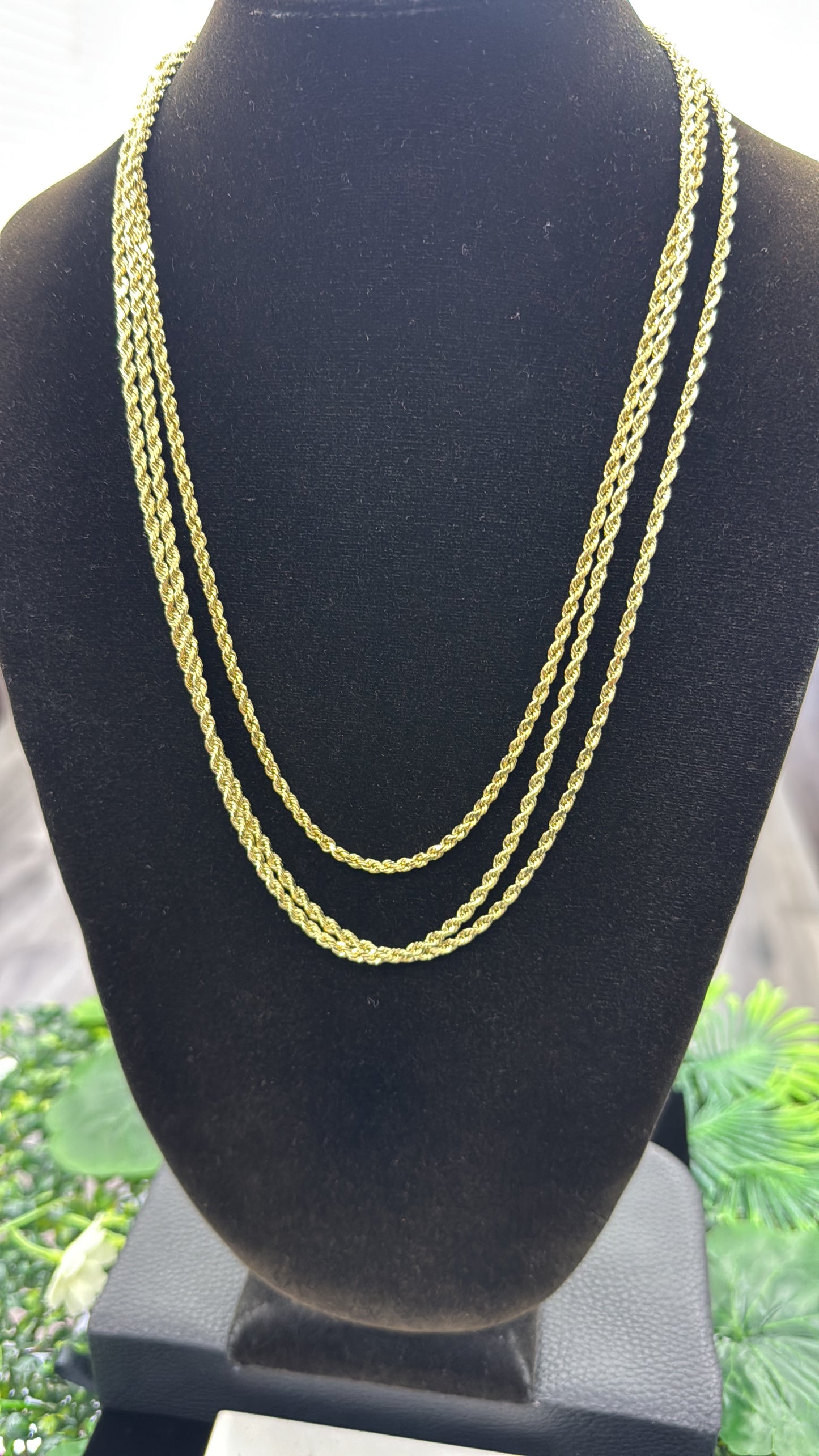 2.5mm Rope Chain Necklace 14K Yellow Gold