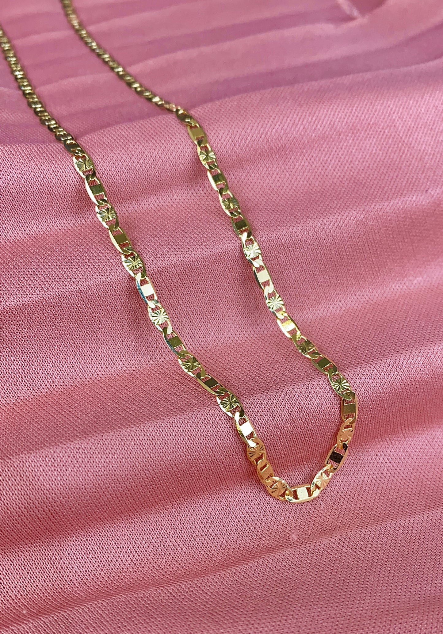Valentino Chain Necklace for Womens Mens 3.2mm Gold Filled