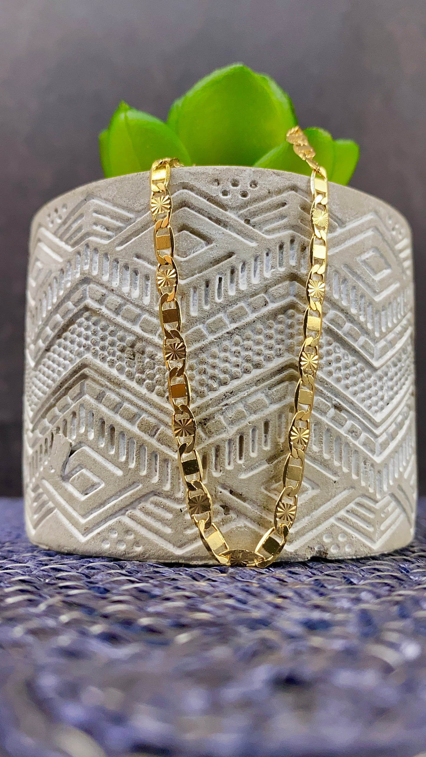 Valentino Chain Necklace for Womens Mens 3.2mm Gold Filled