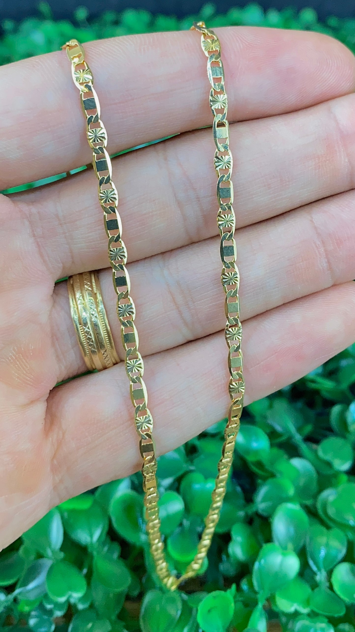 Valentino Chain Necklace for Womens Mens 3.2mm Gold Filled
