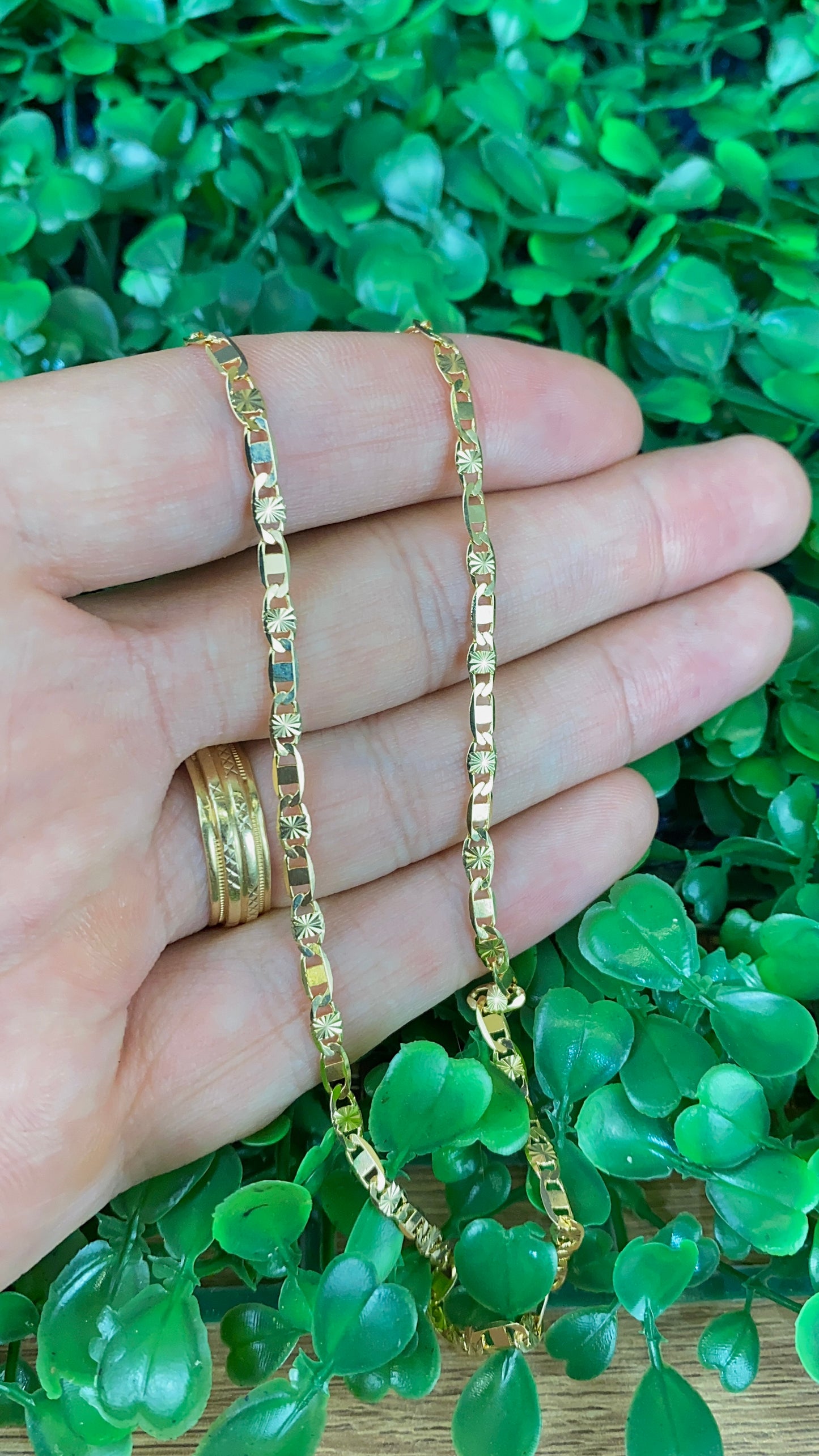 Valentino Chain Necklace for Womens Mens 3.2mm Gold Filled