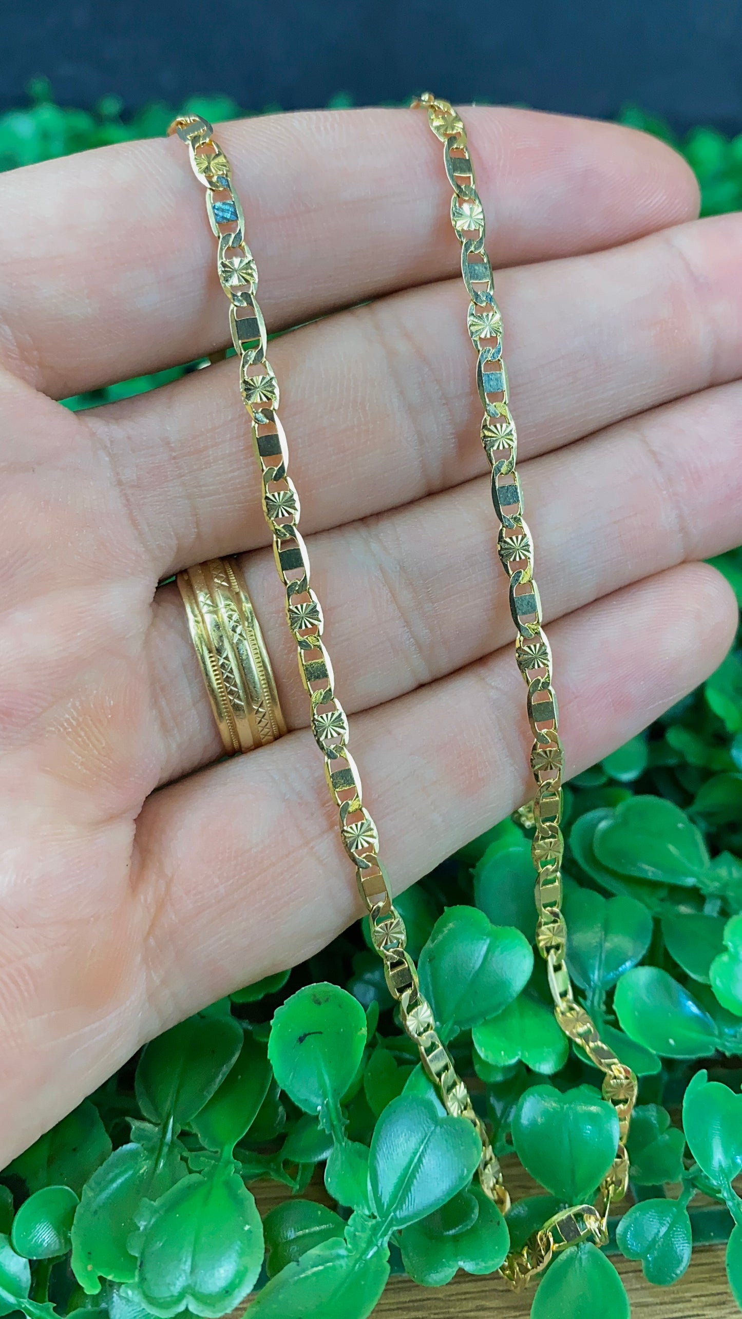 Valentino Chain Necklace for Womens Mens 3.2mm Gold Filled