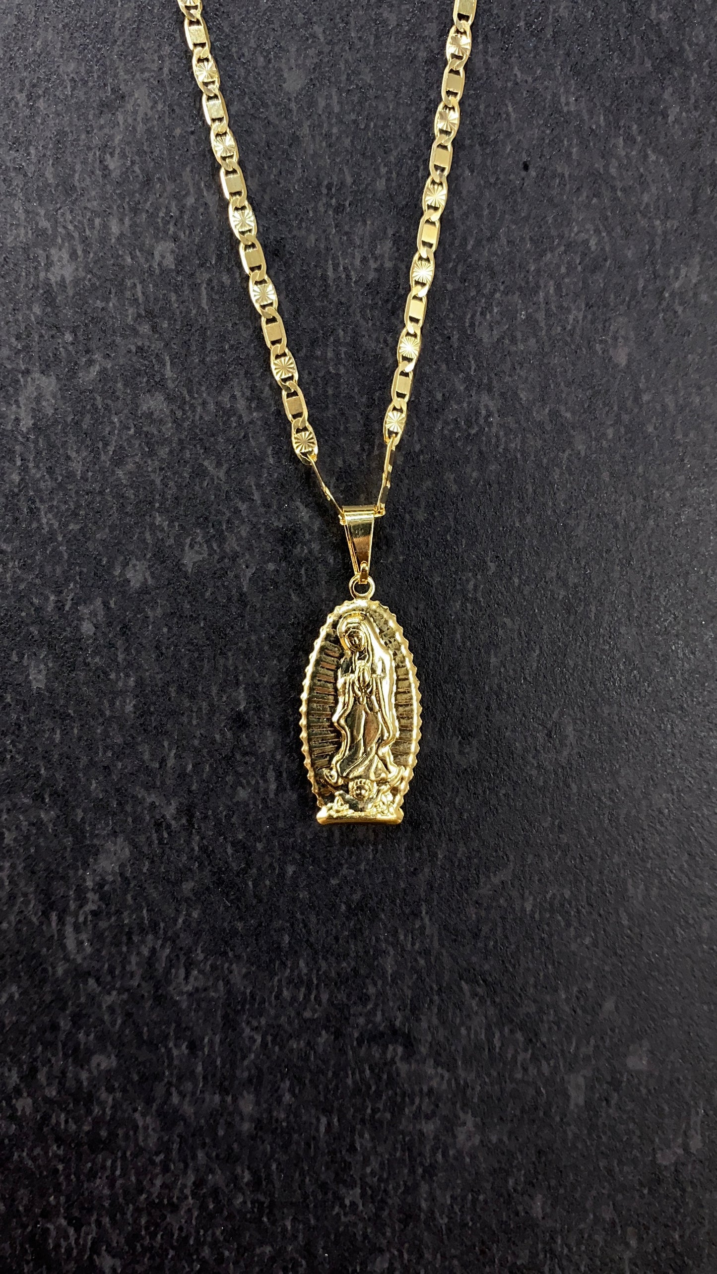 Virgen de Guadalupe Pendant Valentino Necklace 28x13mm