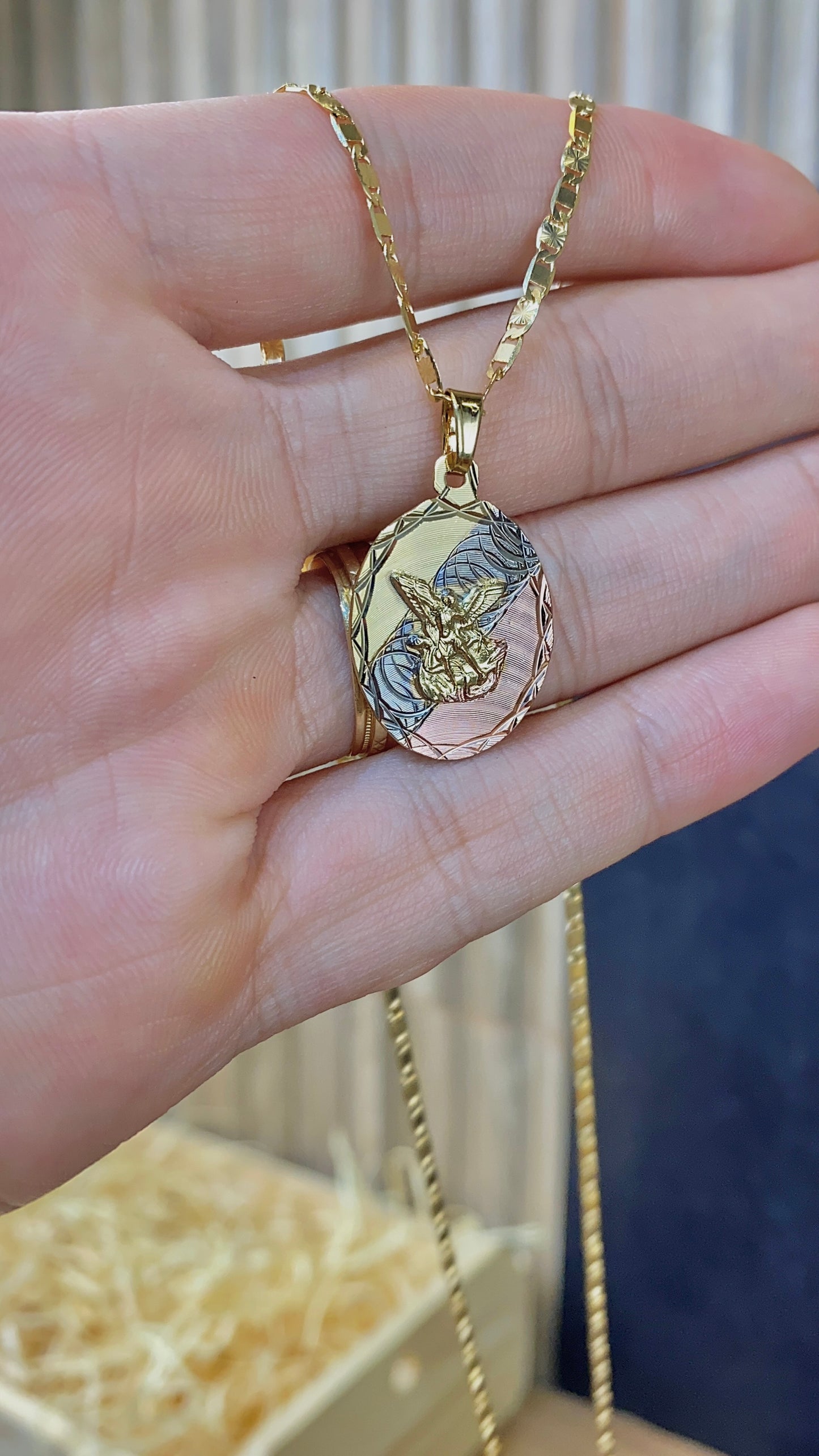 San Miguel Necklace Tri Color Valentino Chain 20" in