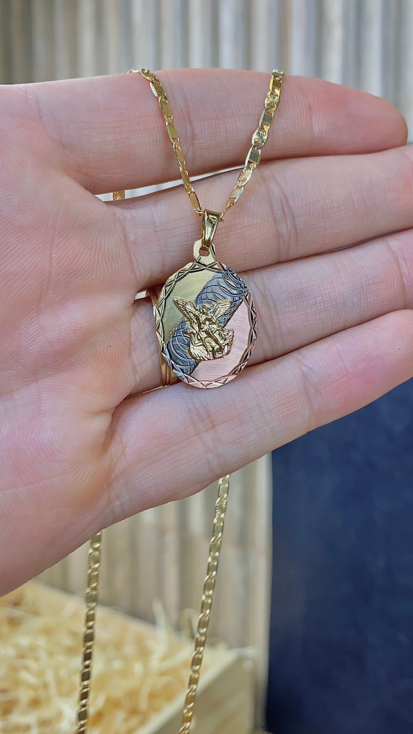 San Miguel Necklace Tri Color Valentino Chain 20" in