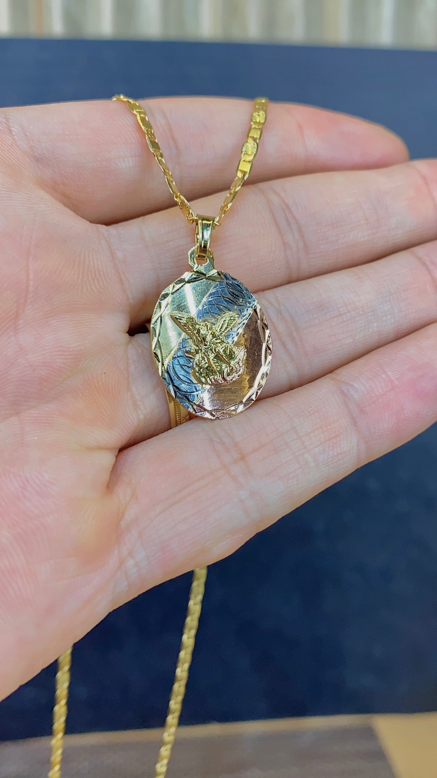 San Miguel Necklace Tri Color Valentino Chain 20" in