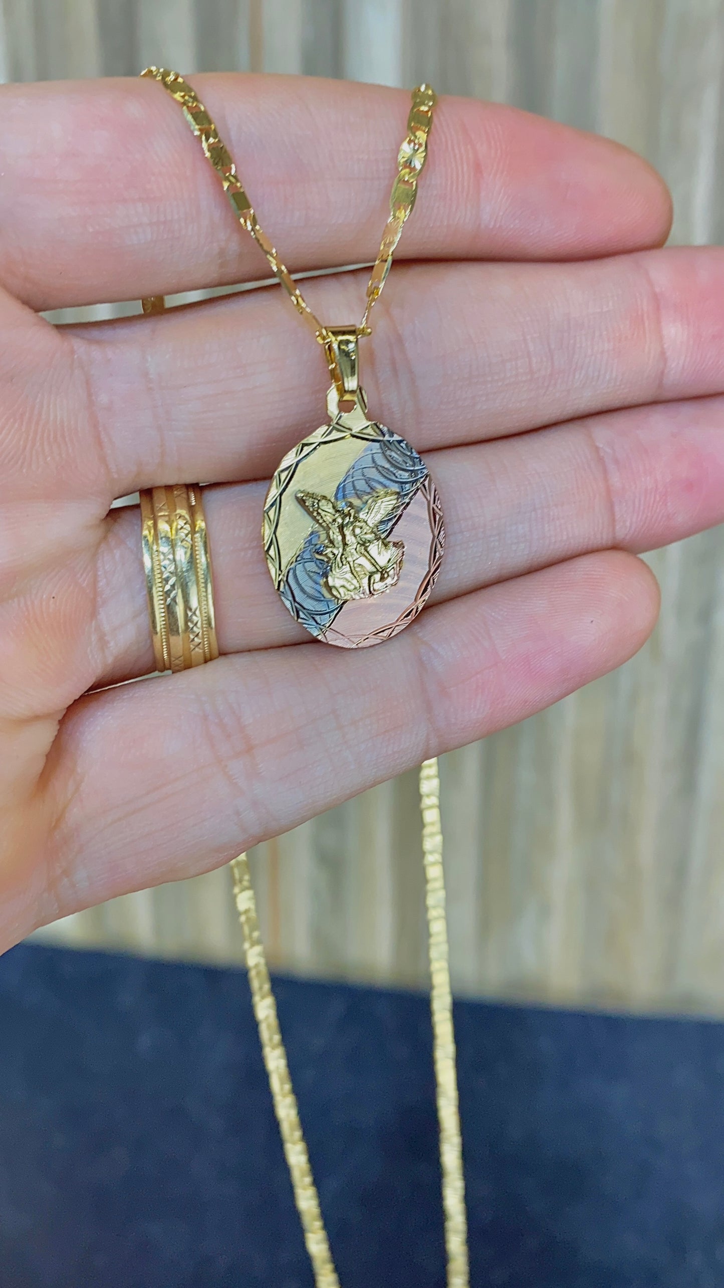 San Miguel Necklace Tri Color Valentino Chain 20" in