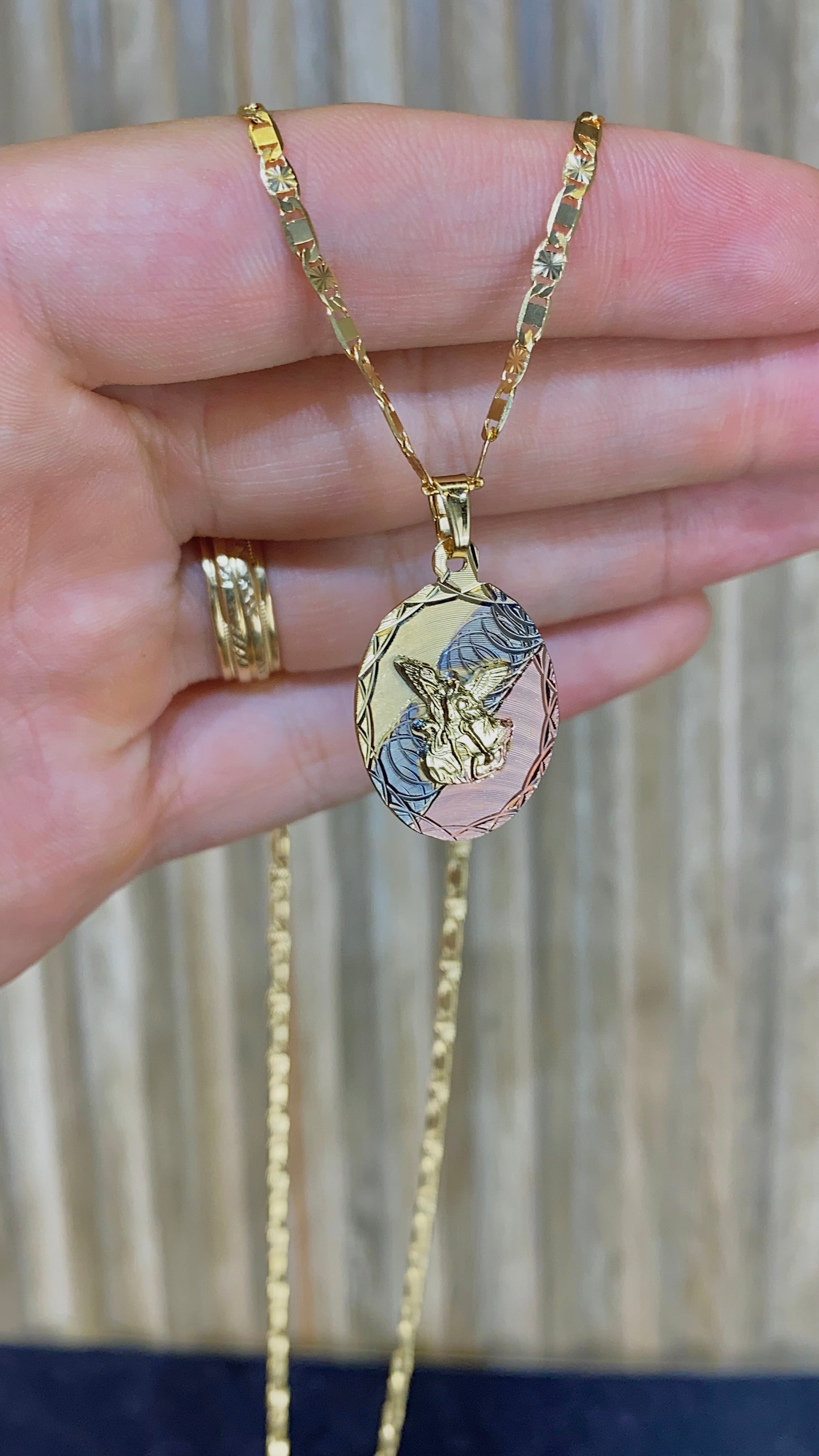 San Miguel Necklace Tri Color Valentino Chain 20" in