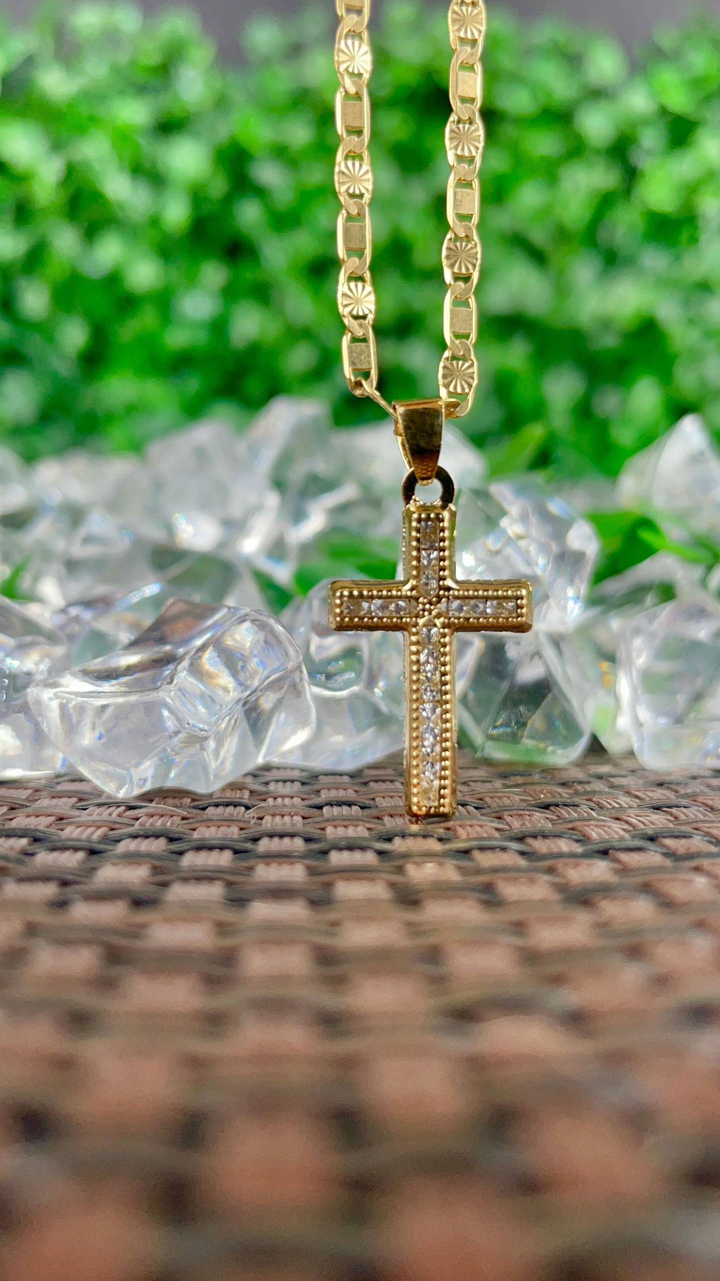 Minimalist Cross CZ Necklace Valentino Chain