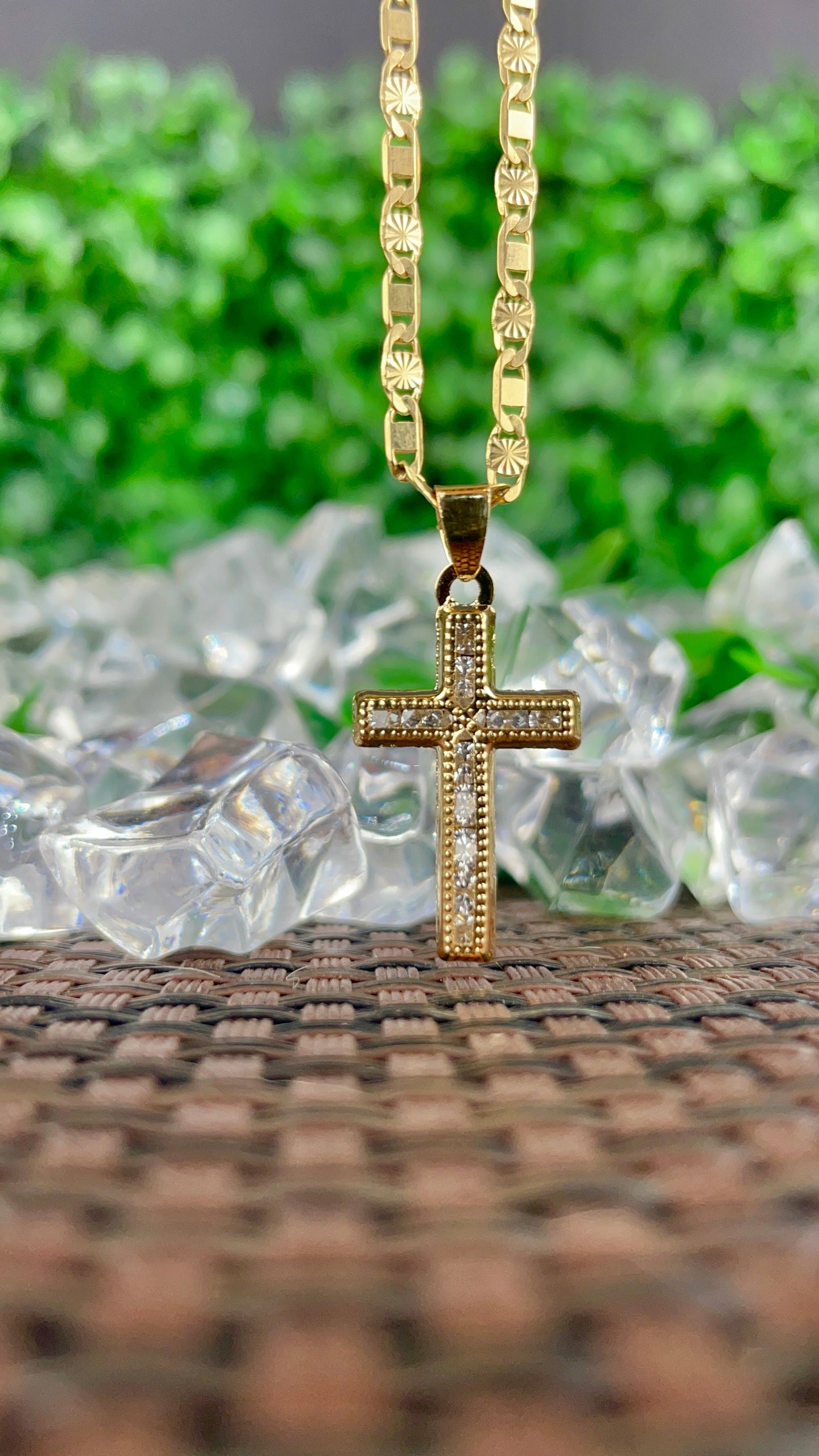 Minimalist Cross CZ Necklace Valentino Chain