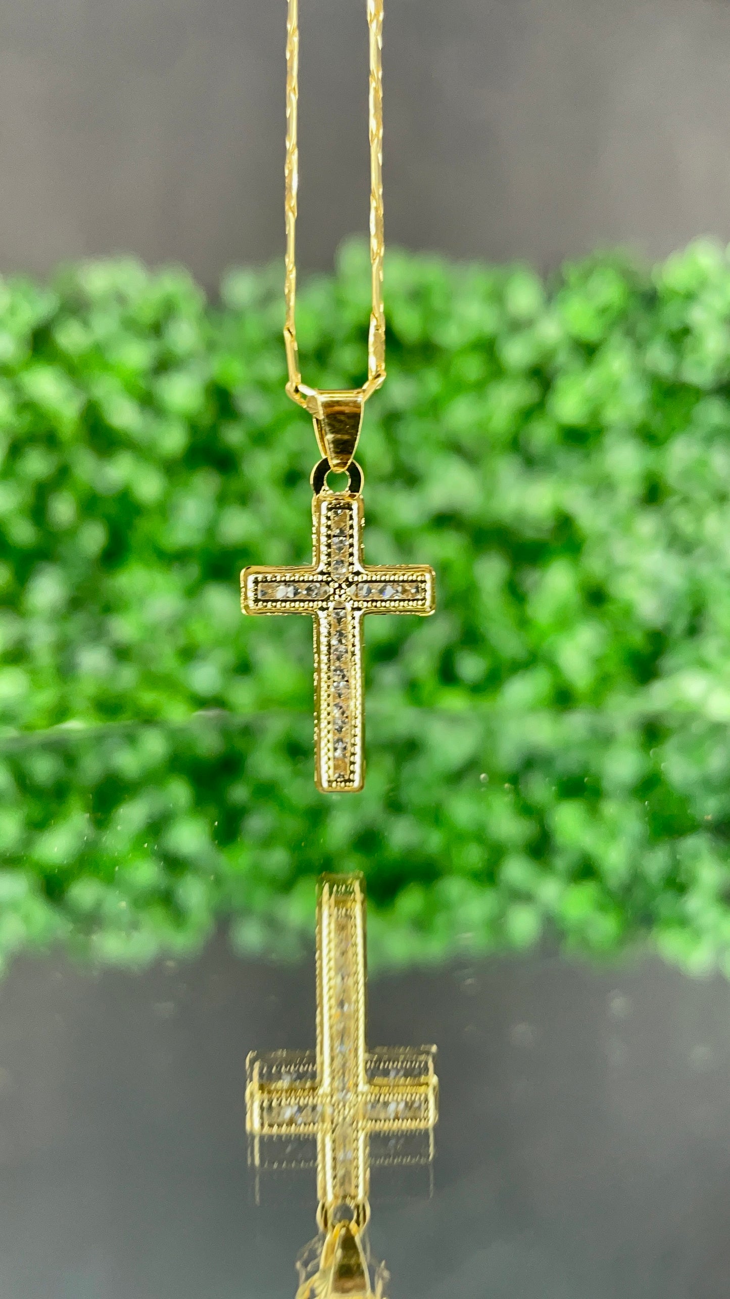 Minimalist Cross CZ Necklace Valentino Chain