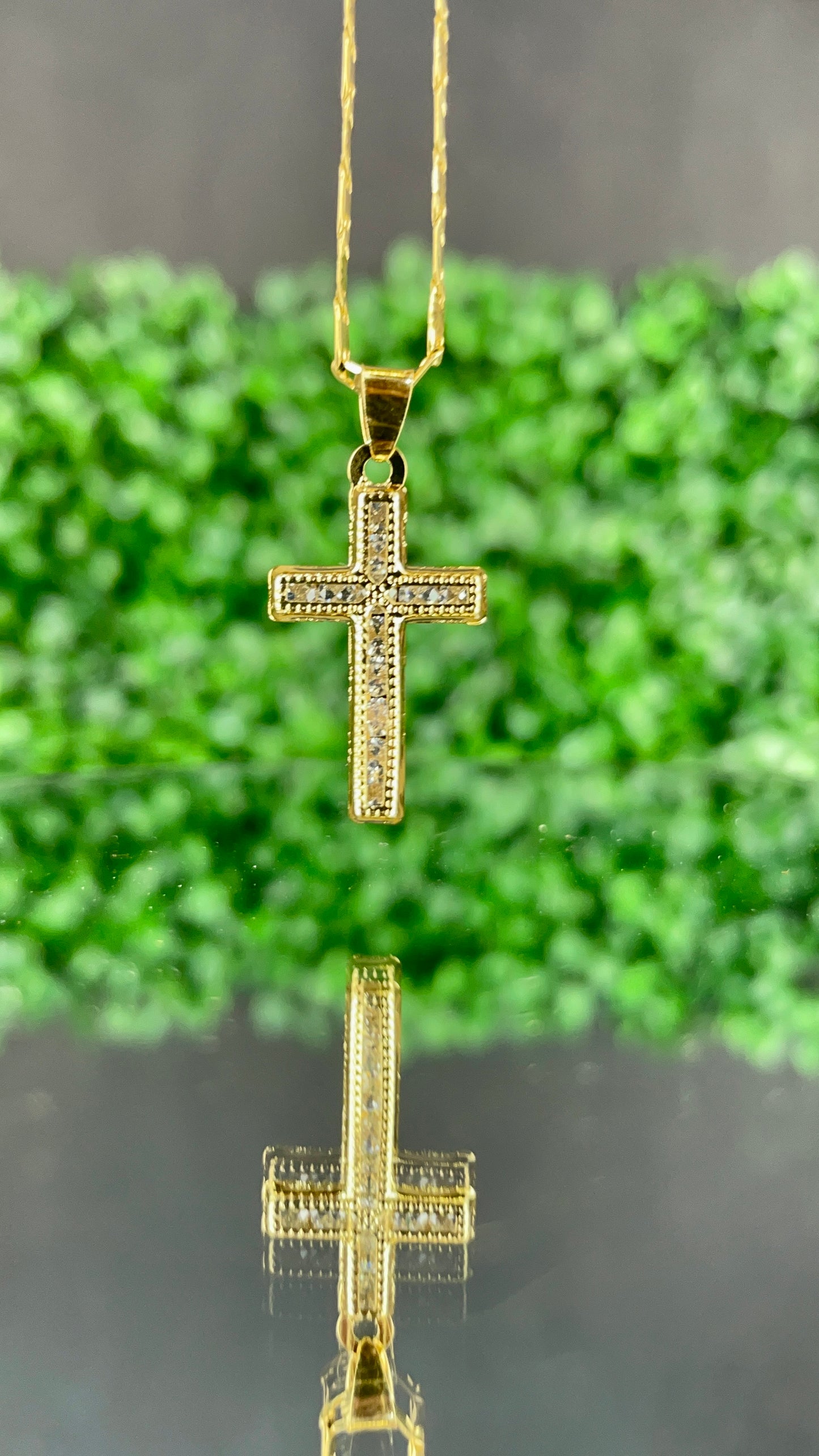 Minimalist Cross CZ Necklace Valentino Chain