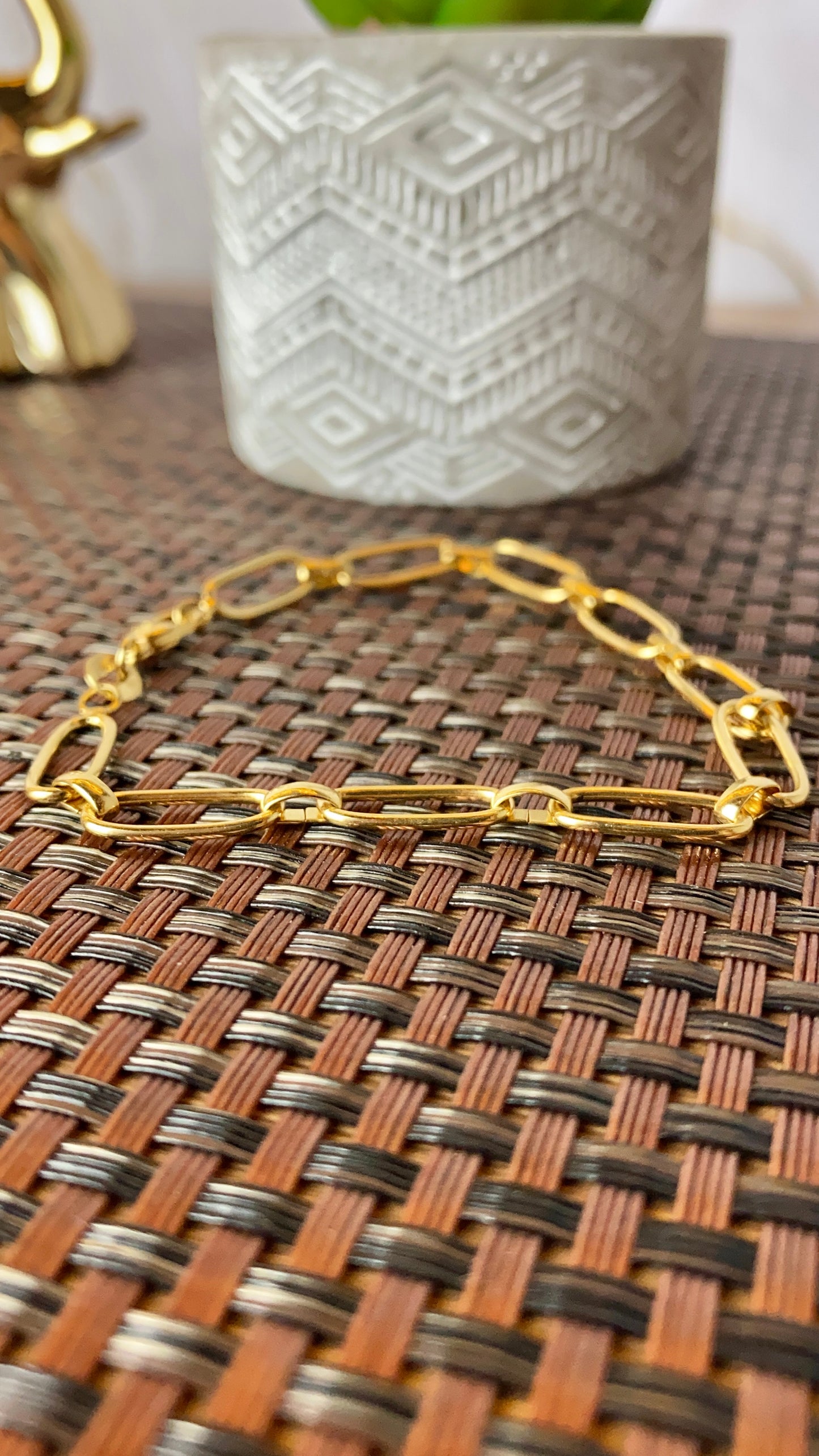 Womens Girls Paper Clip Bracelet 7.5" Fashion