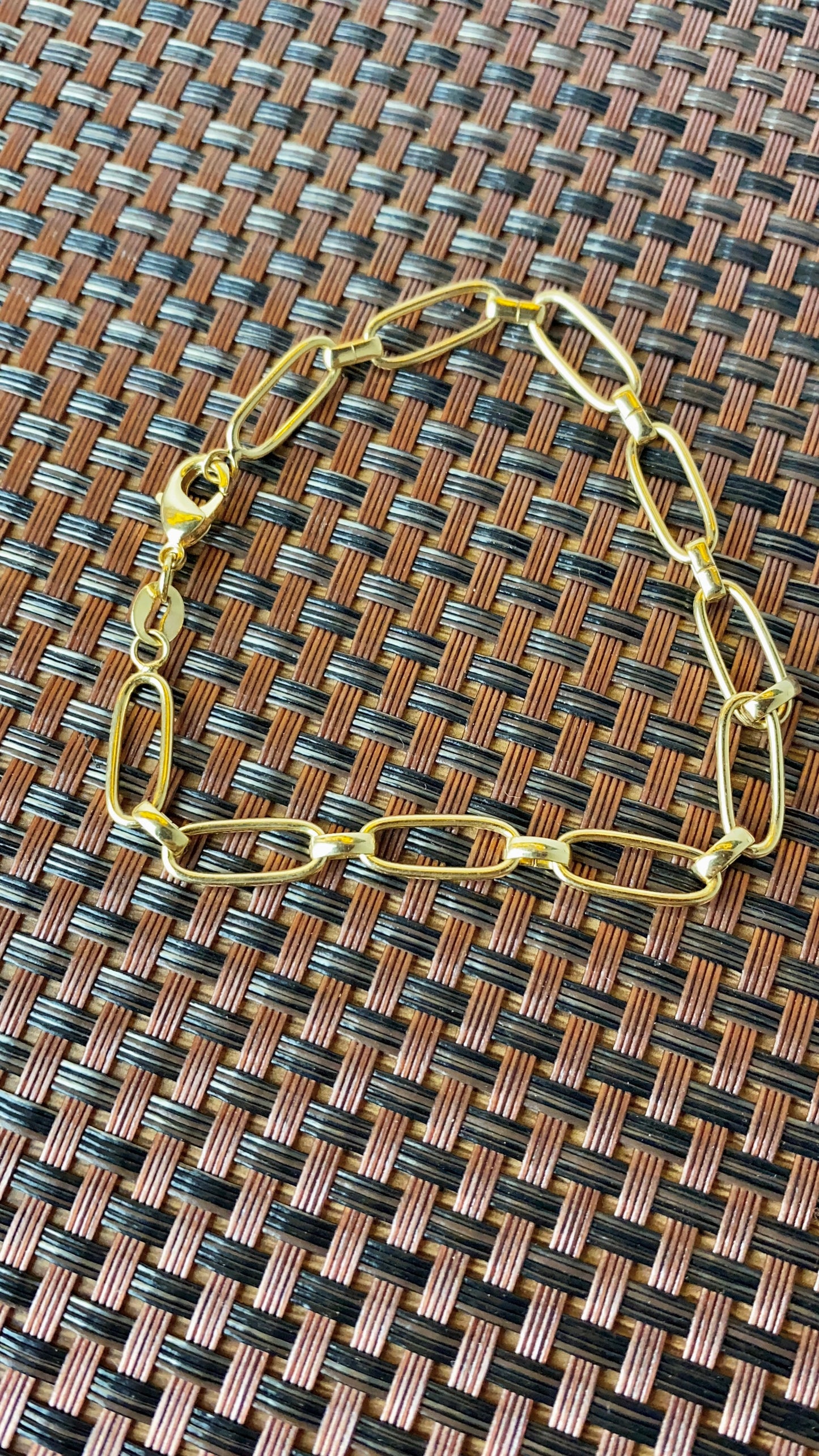 Womens Girls Paper Clip Bracelet 7.5" Fashion