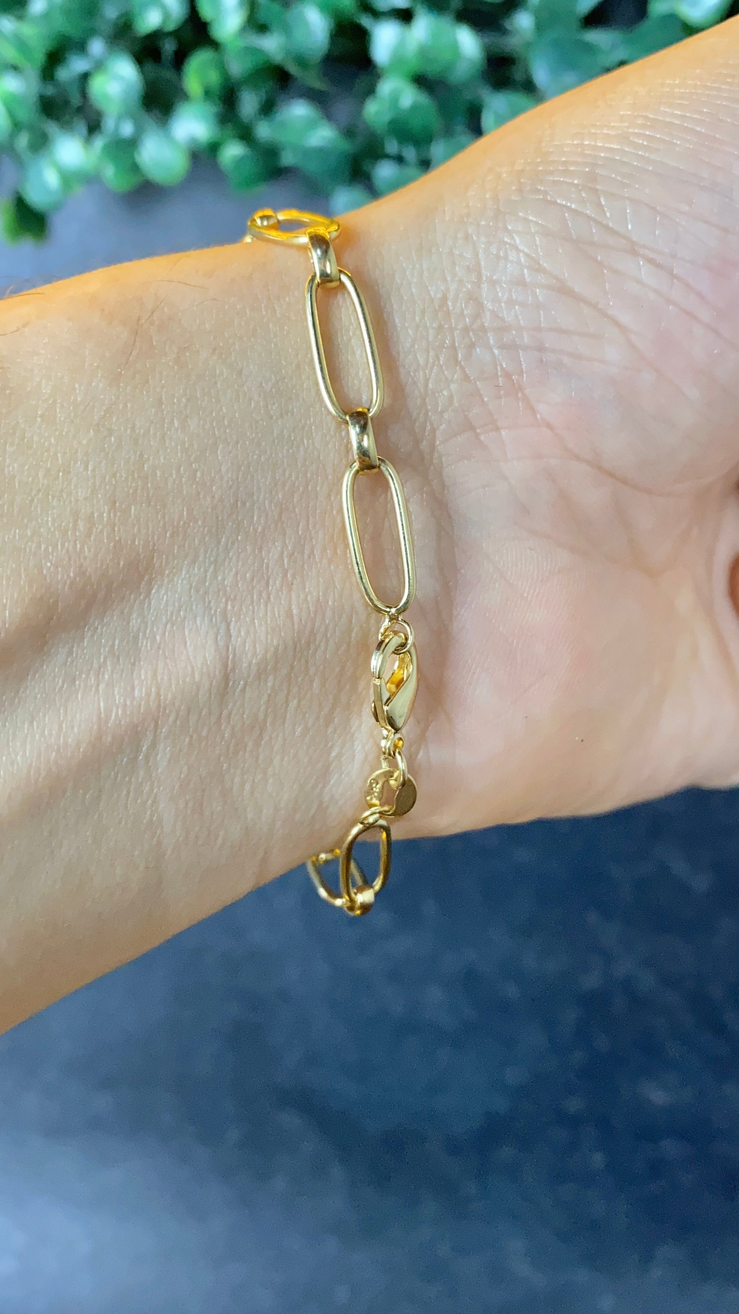 Womens Girls Paper Clip Bracelet 7.5" Fashion