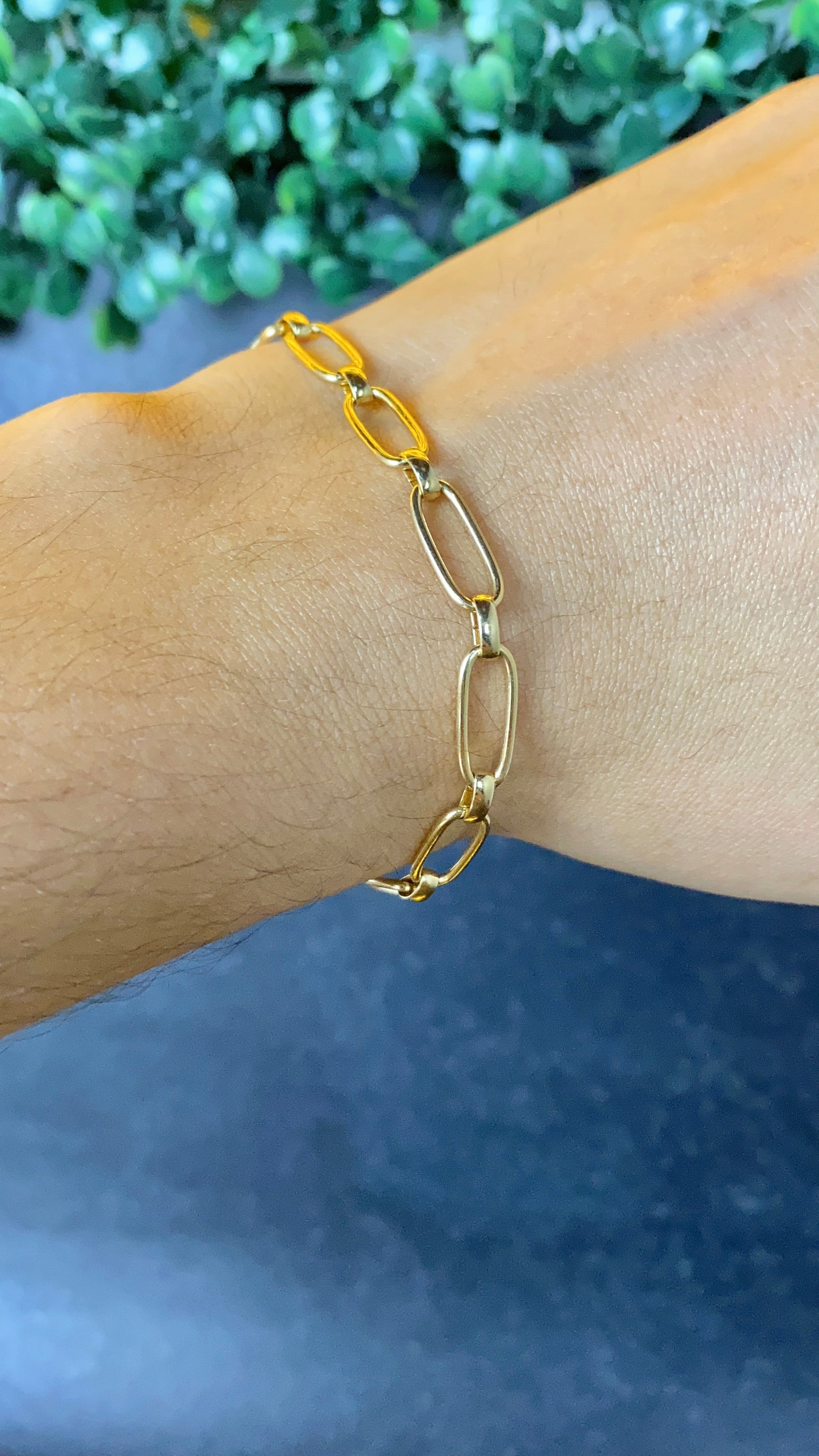 Womens Girls Paper Clip Bracelet 7.5" Fashion