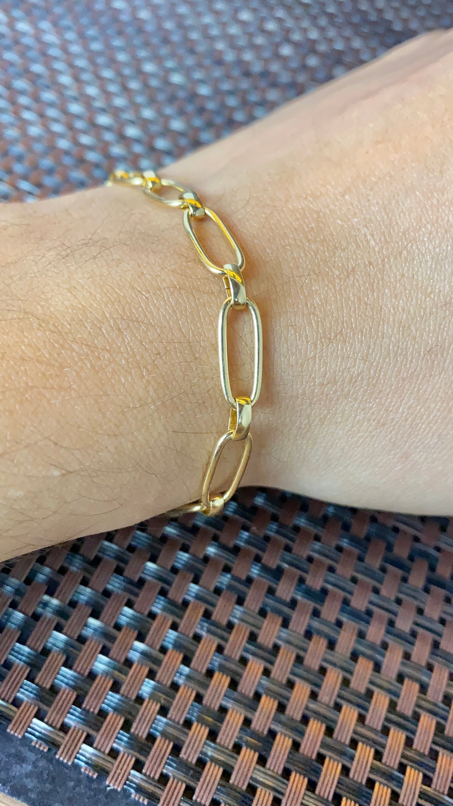 Womens Girls Paper Clip Bracelet 7.5" Fashion