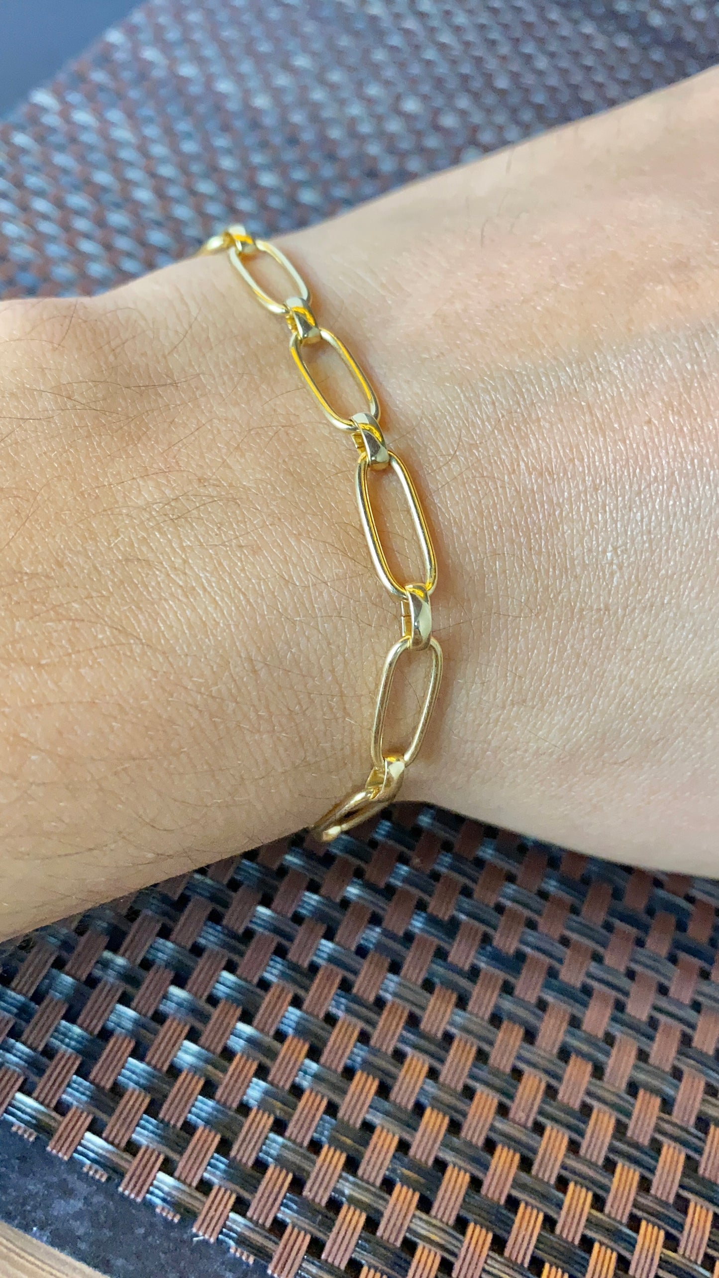 Womens Girls Paper Clip Bracelet 7.5" Fashion