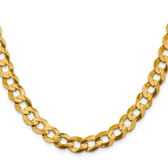 14K Yellow Solid Gold Curb Necklace Chain for Mens 26" INCH Cadena de Oro Para Hombre