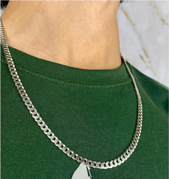 925 Sterling Silver Necklace 24" Curb Link Chain Gifts Jewelry Everyday Mens