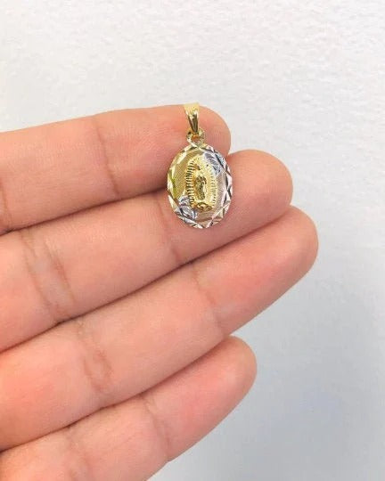 Necklace Pendant Virgen Guadalupe Link Box Chain 14K GF Gifts Religious for adults