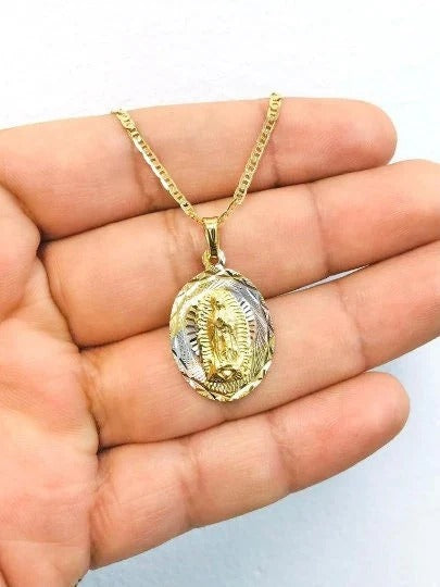 Virgen de Guadalupe Charm Necklace Pendant Chain Gifts Daily Elegance Catholics For Adults