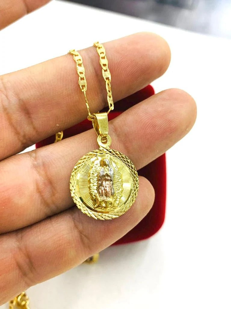 Our Lady Of Guadalupe Valentino Chain Necklace 14K Pendant Charm Jewelry Catholics For Everyone