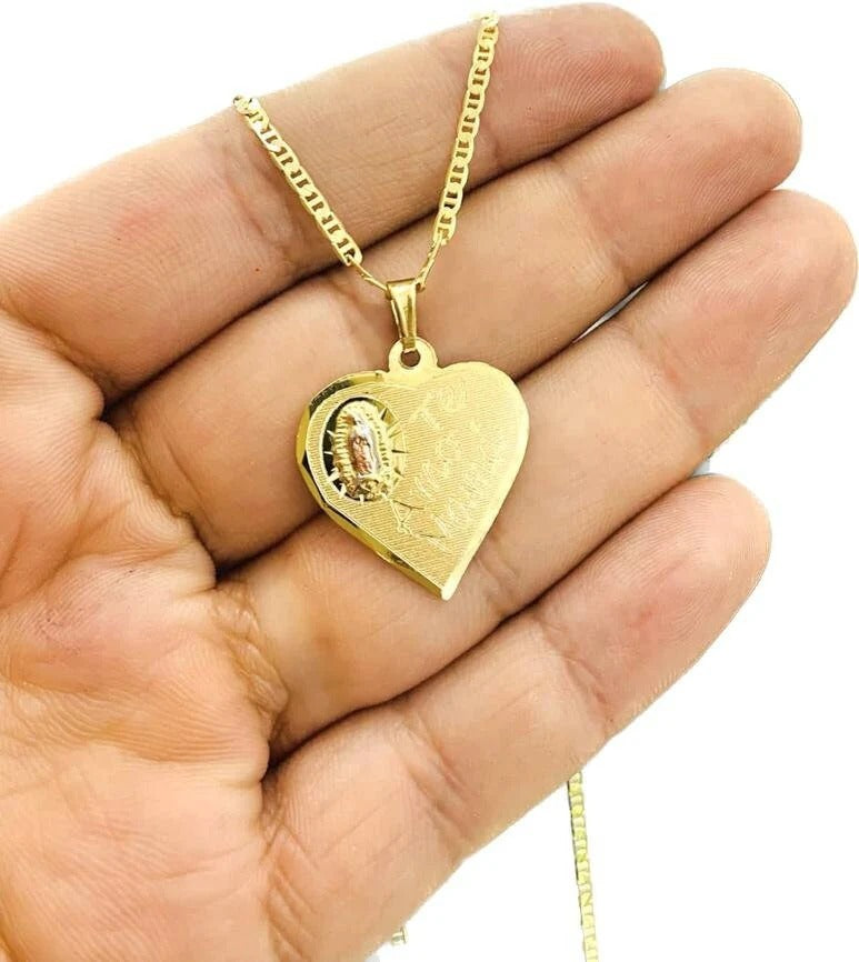 Gold Filled 14K Our Lady Of Guadalupe Necklace Pendant Mens Womens Youth Toddler