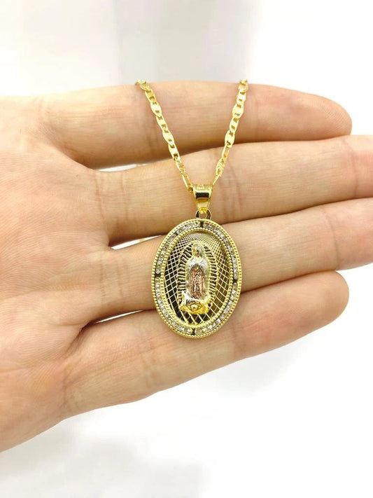 Our Lady Guadalupe Necklace Pendant Valentino Chain Gifts Adults