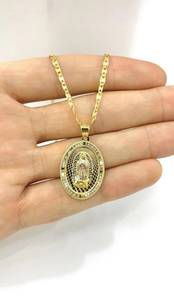 Our Lady Guadalupe Necklace Pendant Valentino Chain Gifts Adults