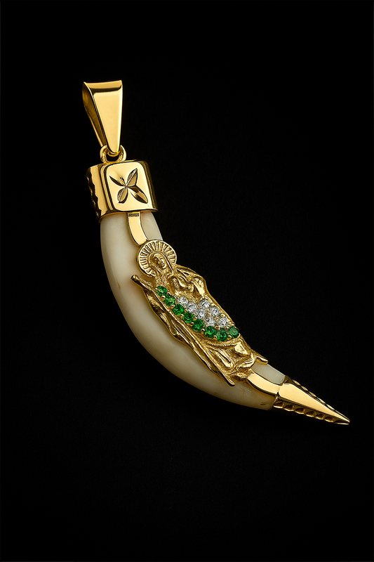 Colmillo de San Judas en Oro 14k Pendant Charm for Mens Womens