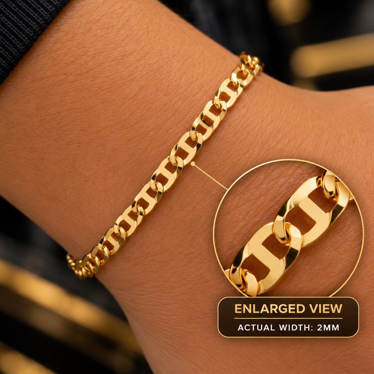 Prime Jewelry 14K Gold Filled Mariner Link Bracelet - Newborn Baby Bracelet - Mariner Link Bracelet For Kids Womens Mens