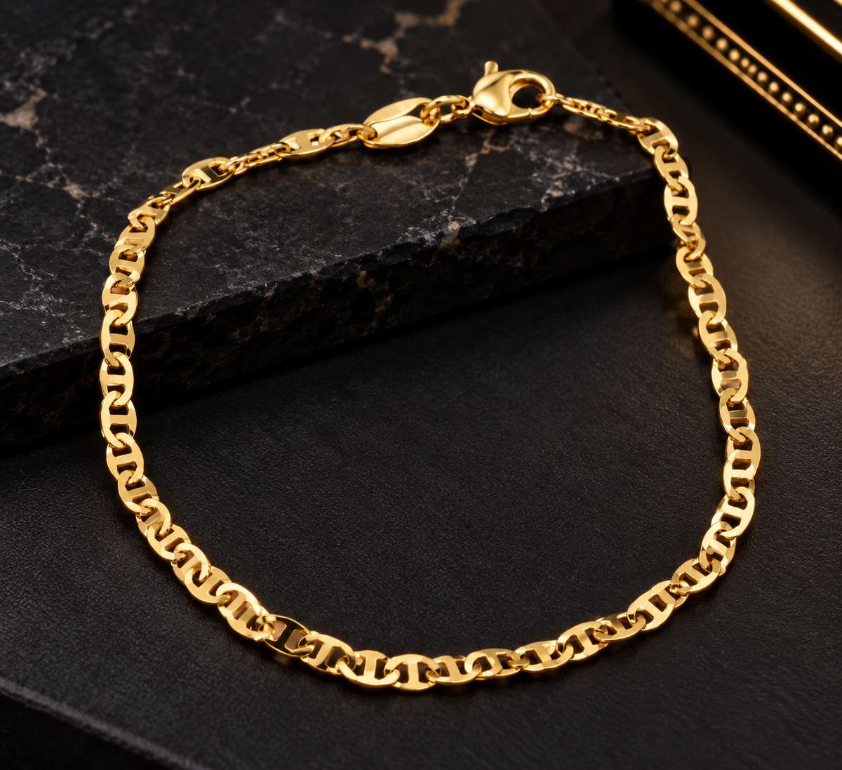 Prime Jewelry 14K Gold Filled Mariner Link Bracelet - Newborn Baby Bracelet - Mariner Link Bracelet For Kids Womens Mens