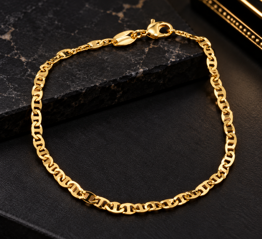 Prime Jewelry 14K Gold Filled Mariner Link Bracelet - Newborn Baby Bracelet - Mariner Link Bracelet For Kids Womens Mens
