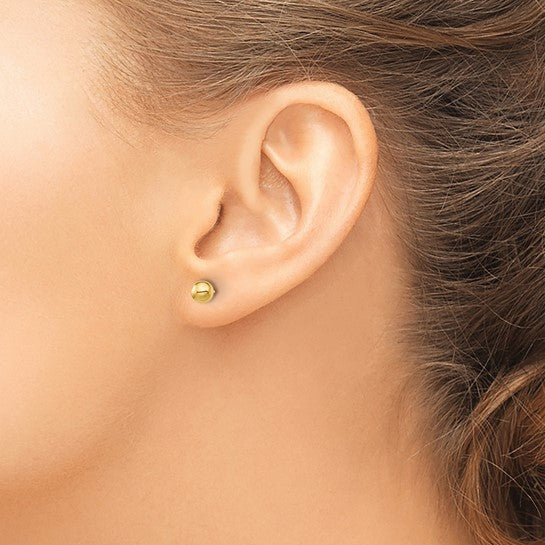 3mm Ball Stud Earrings Push Back 14K Yellow Gold for Womens Girls Baby Gifts Fashion